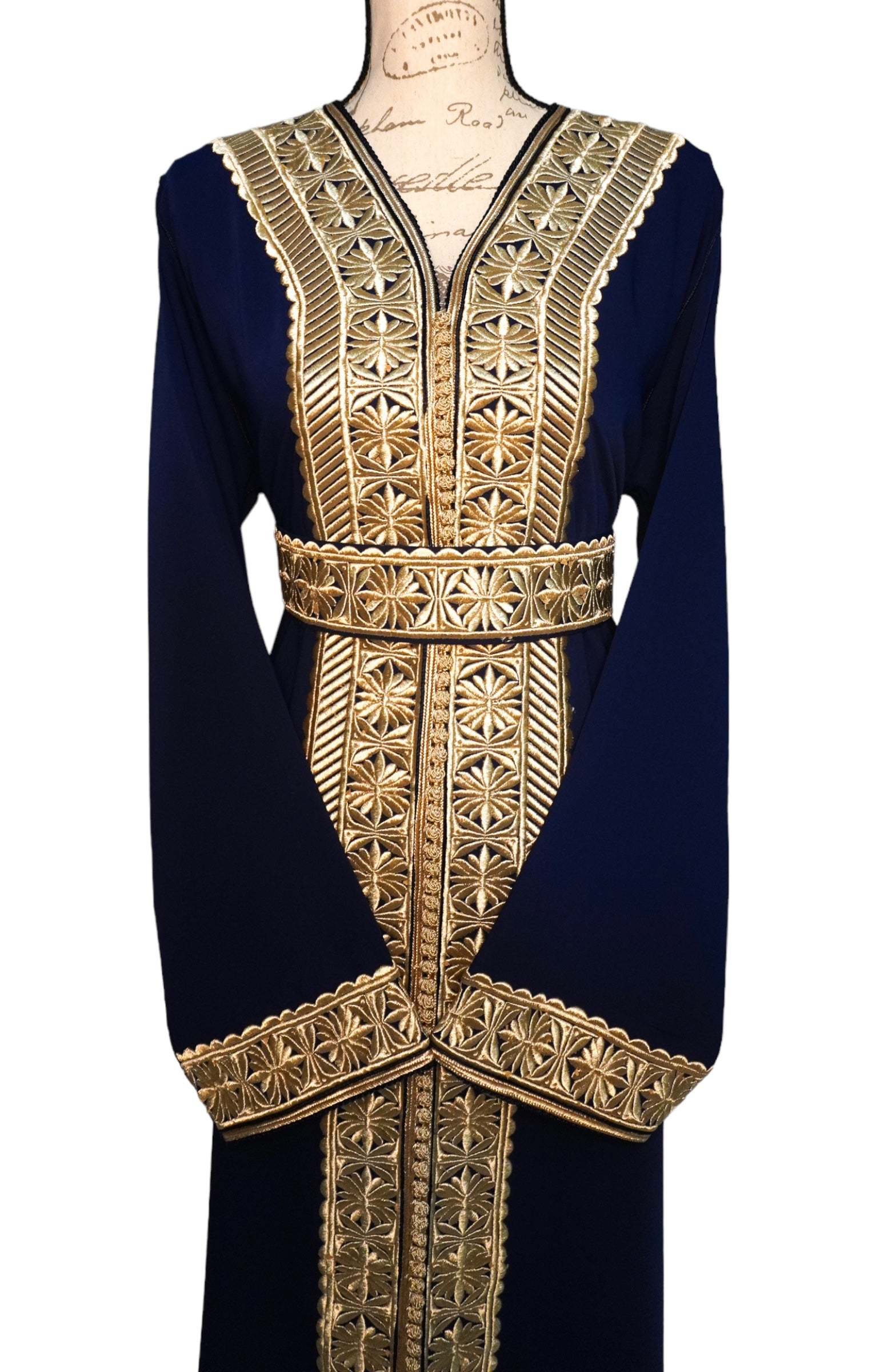 Navy Embroidered Caftan