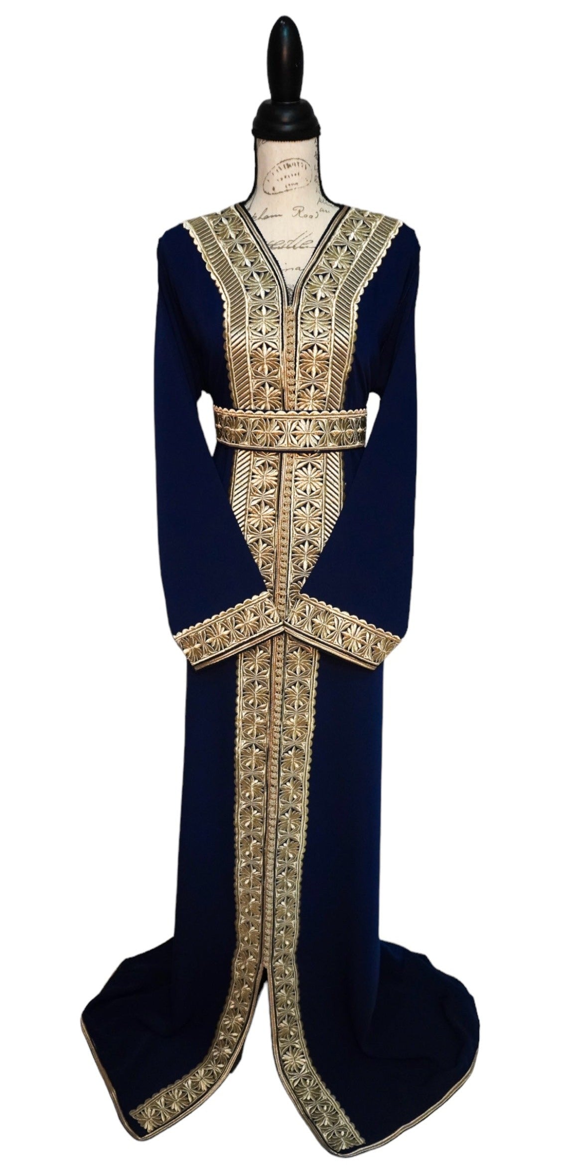 Navy Embroidered Caftan