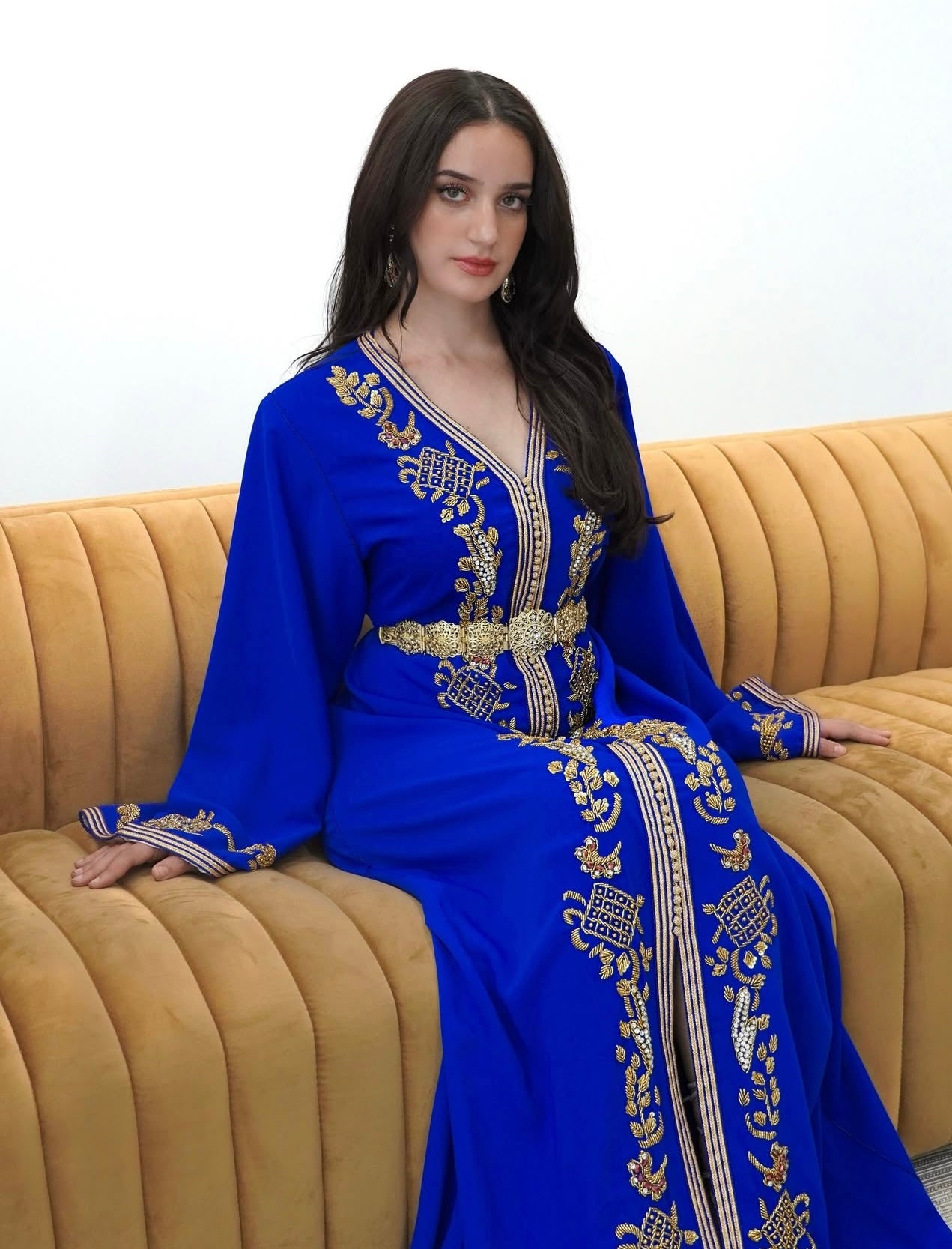Royal Blue Caftan - Handcrafted for Special Occasions