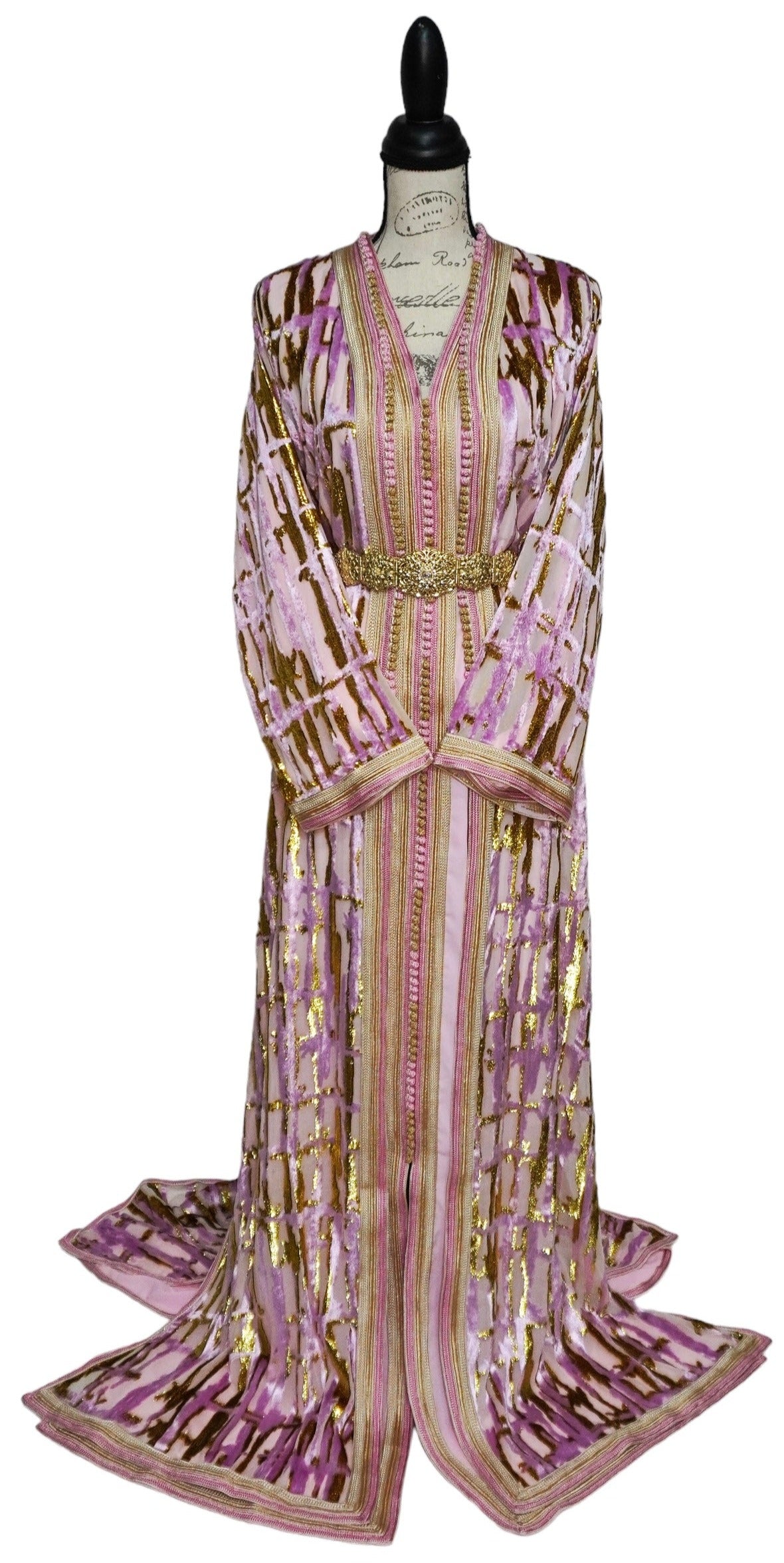 Two Piece Pink Gold Caftan