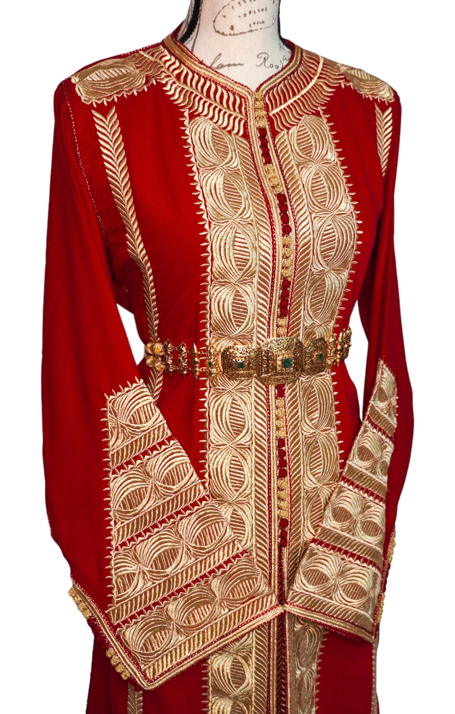 Two Piece Red Gold Caftan