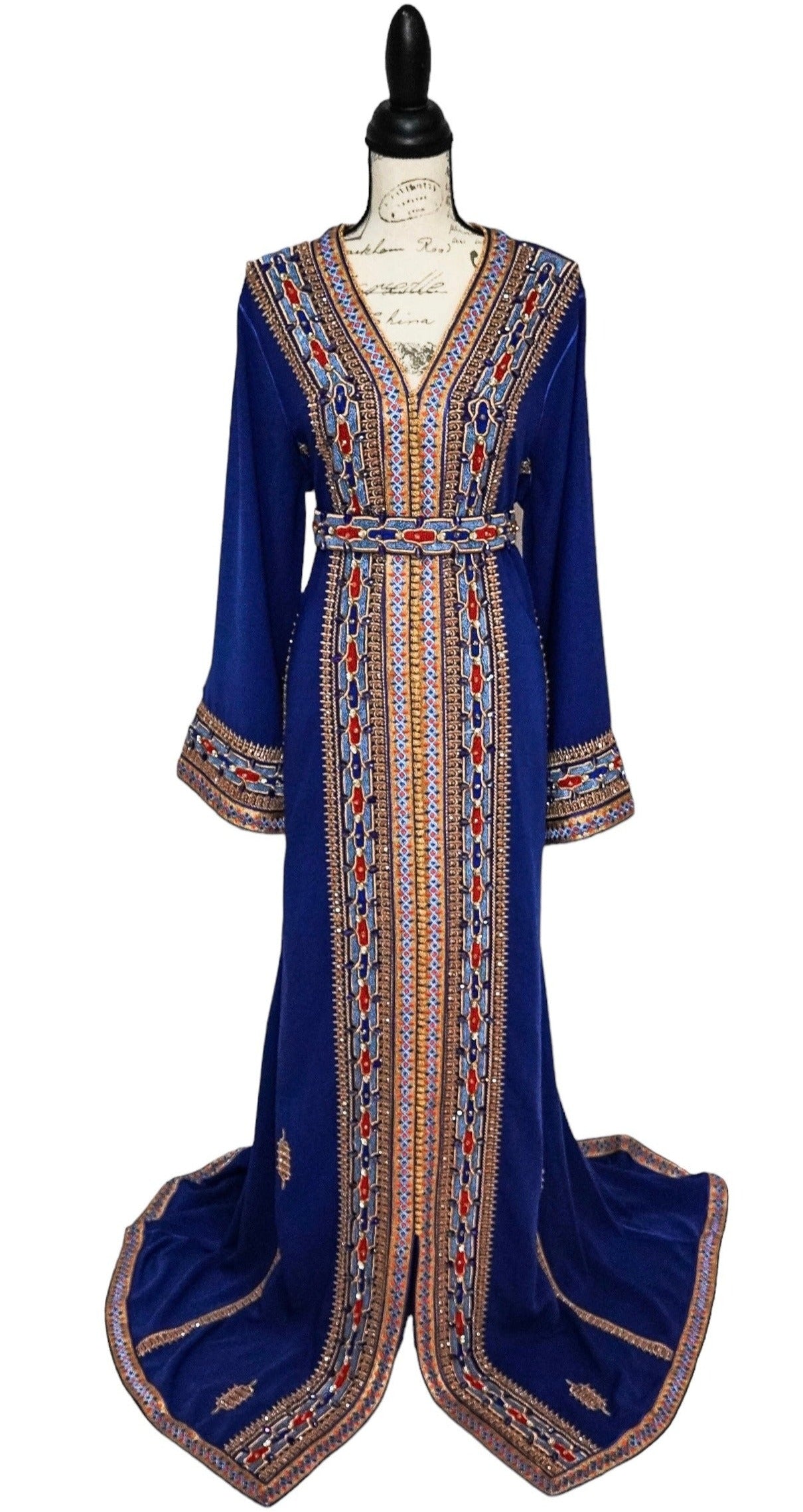 Royal Blue Embroidered Caftan