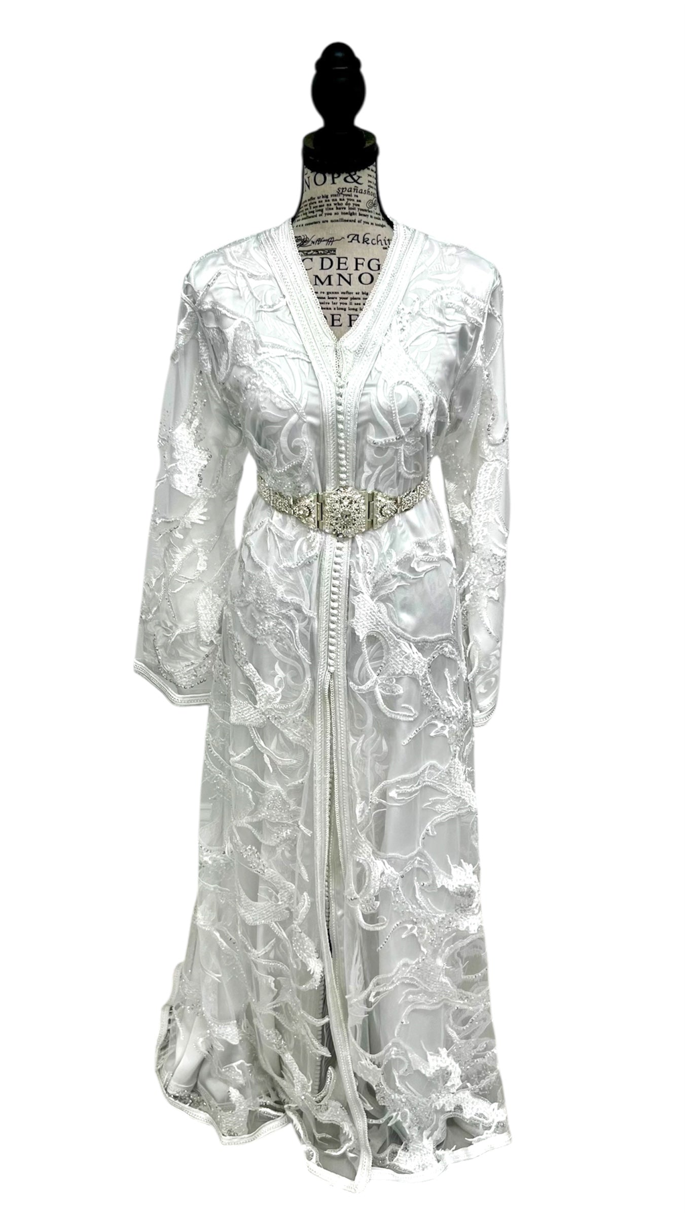 White on White – Embroidered Bridal Caftan Set