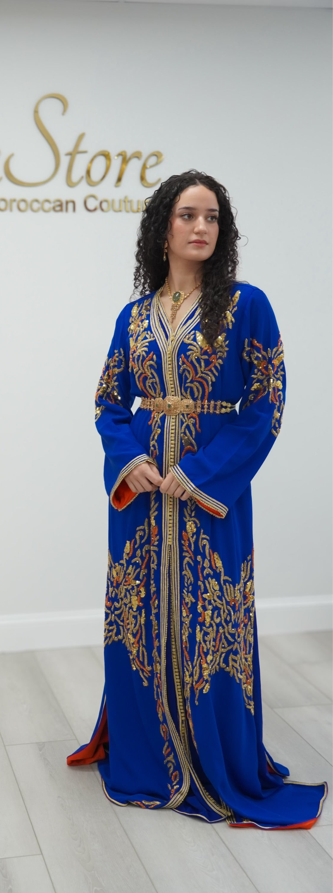 Royal Blue Beaded Caftan