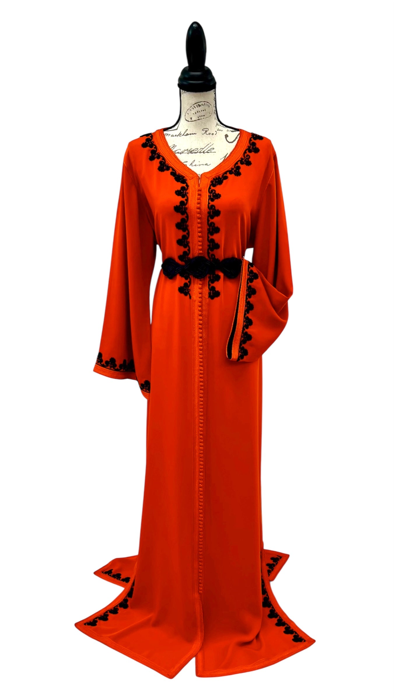 Bold Orange Crepe Caftan