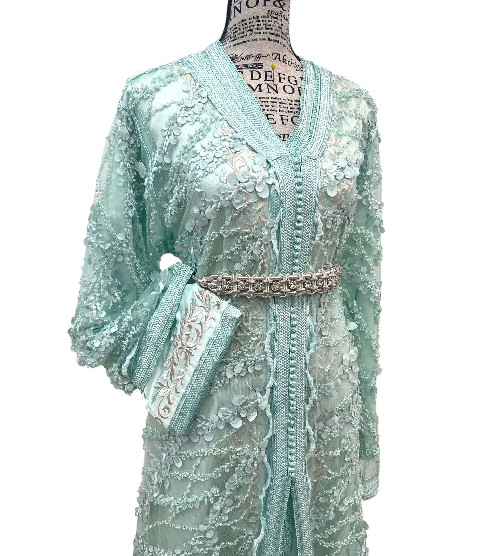 Mint Elegance – Handmade 2-Piece Tulle & Silk Drape