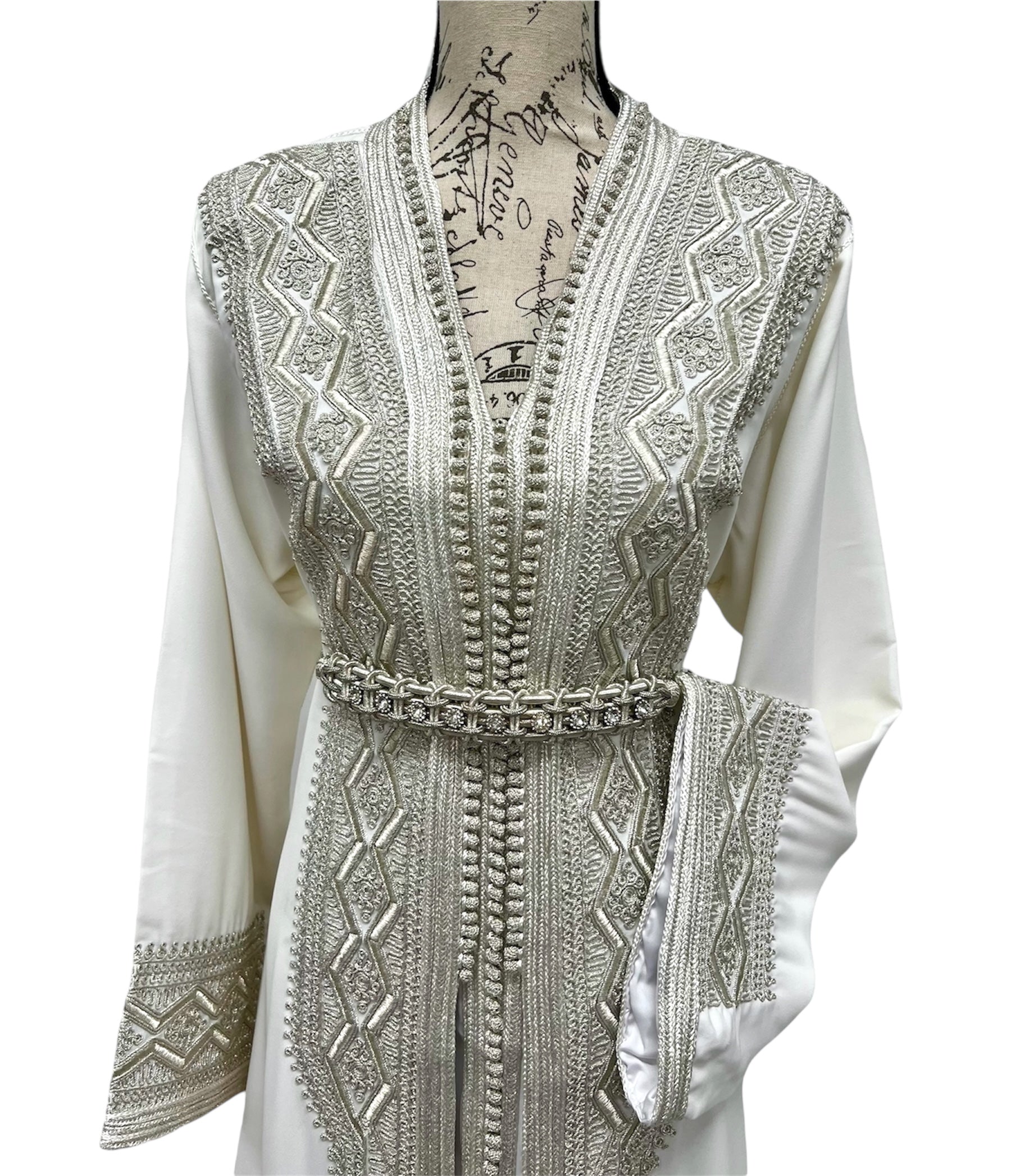 Silver Embroidered Bridal Caftan
