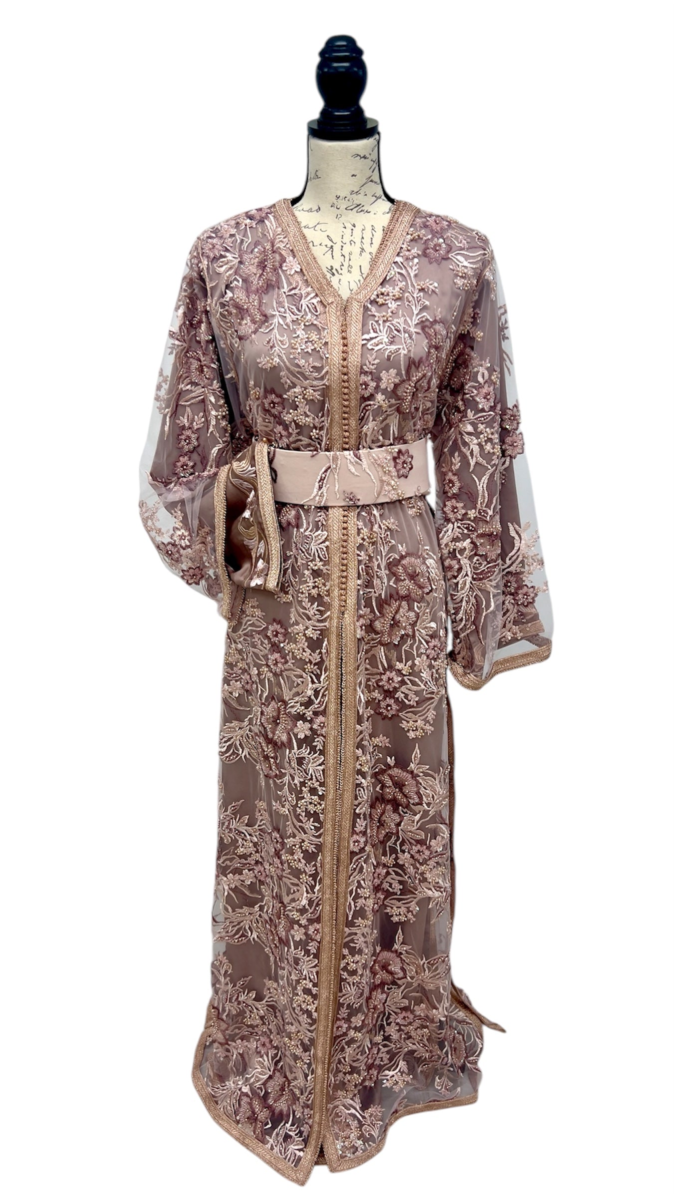 Dusty Rose Tulle Caftan