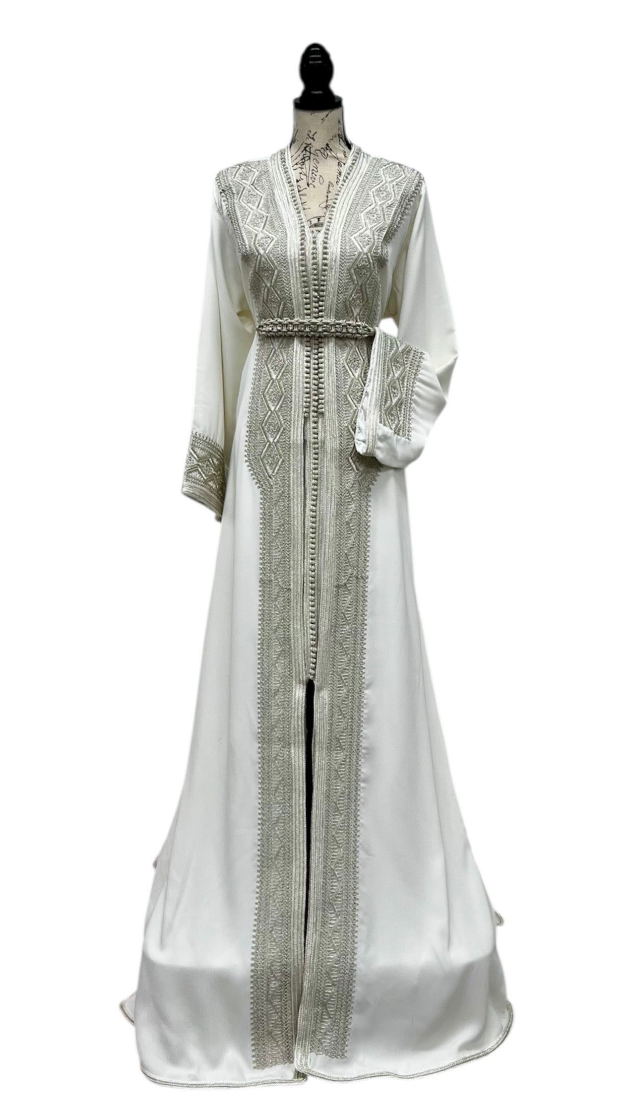 Silver Embroidered Bridal Caftan