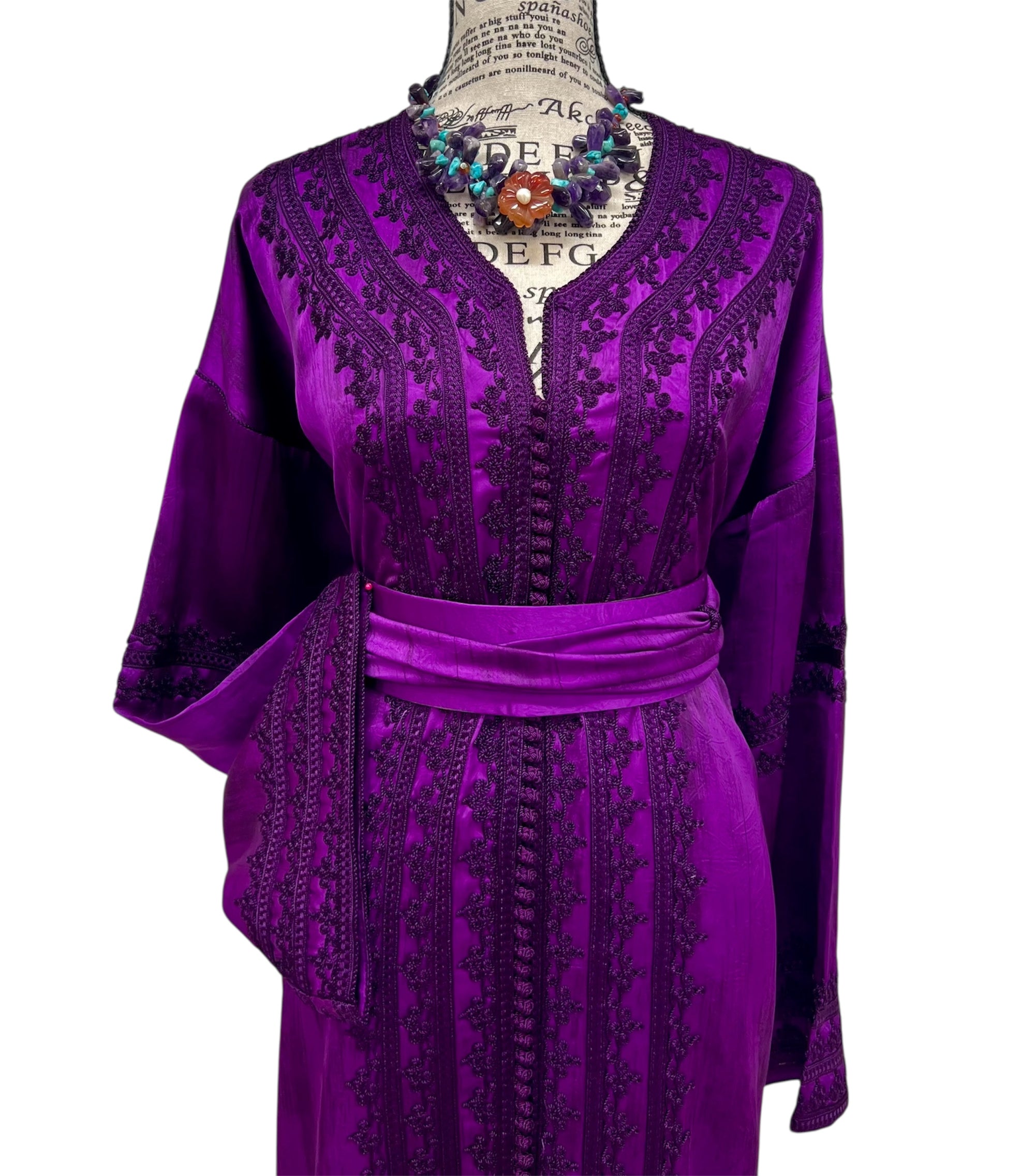 Royal Amethyst Drap de Soie Caftan