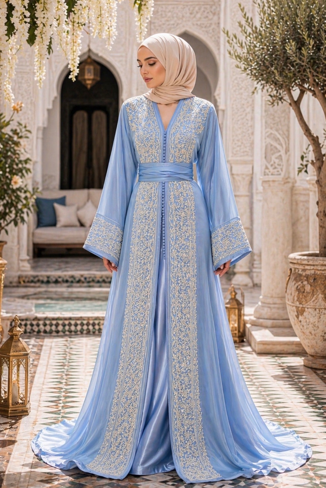 Baby Blue Takchita in Organza