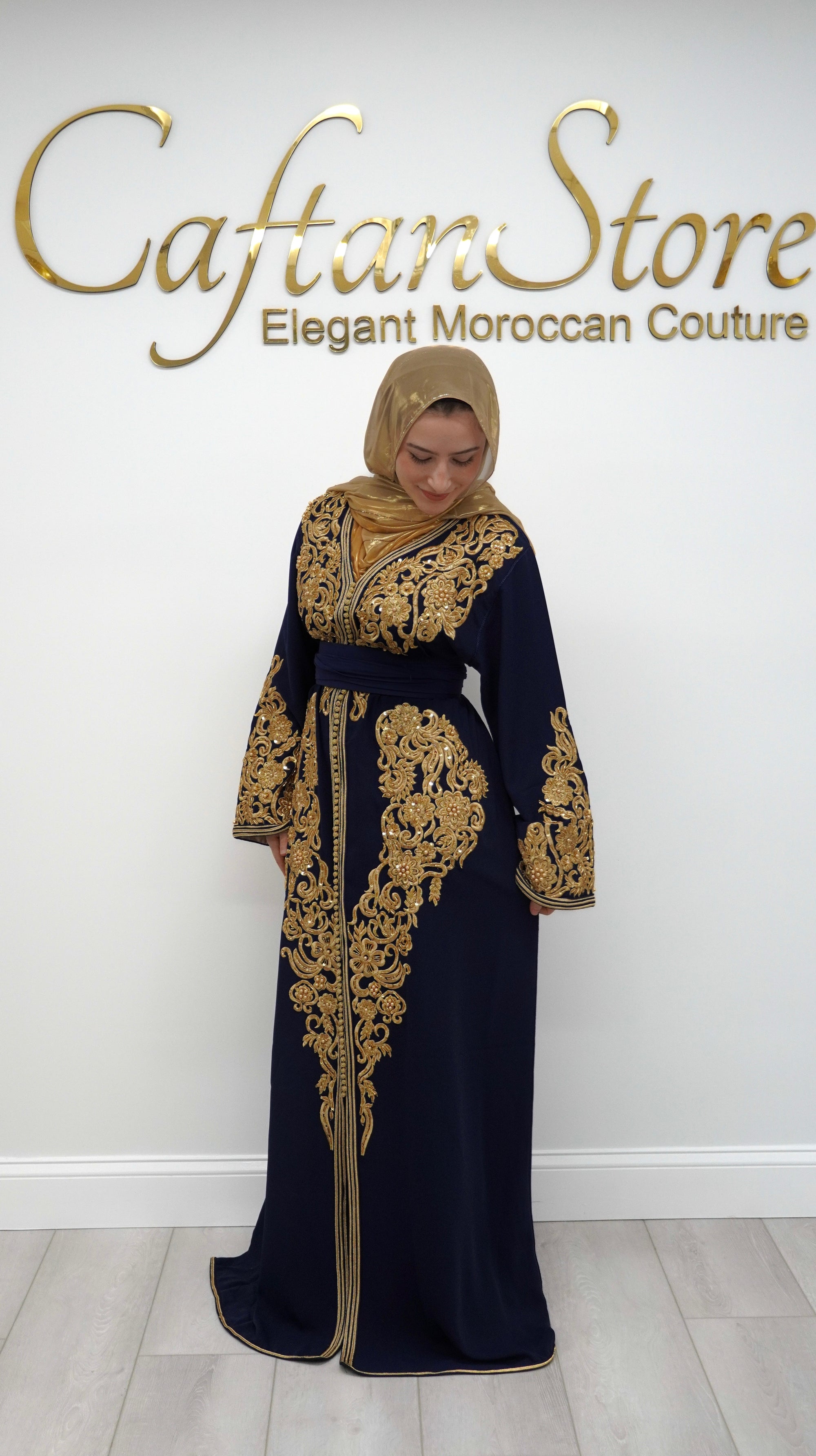 Simply Regal Navy Beaded Caftan