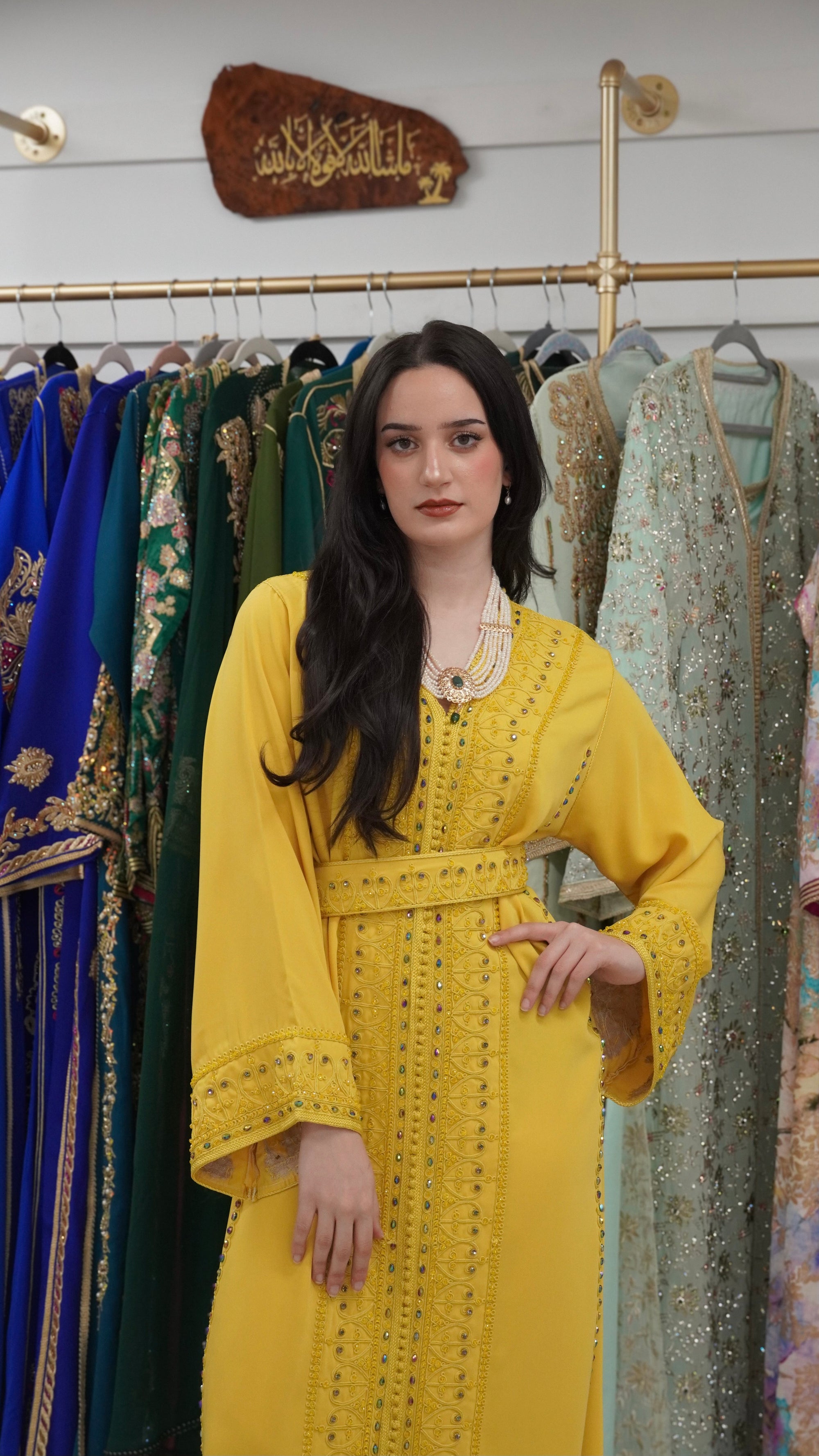 Luxury Gold-Embroidered Kaftan – Moroccan Style for Special Events