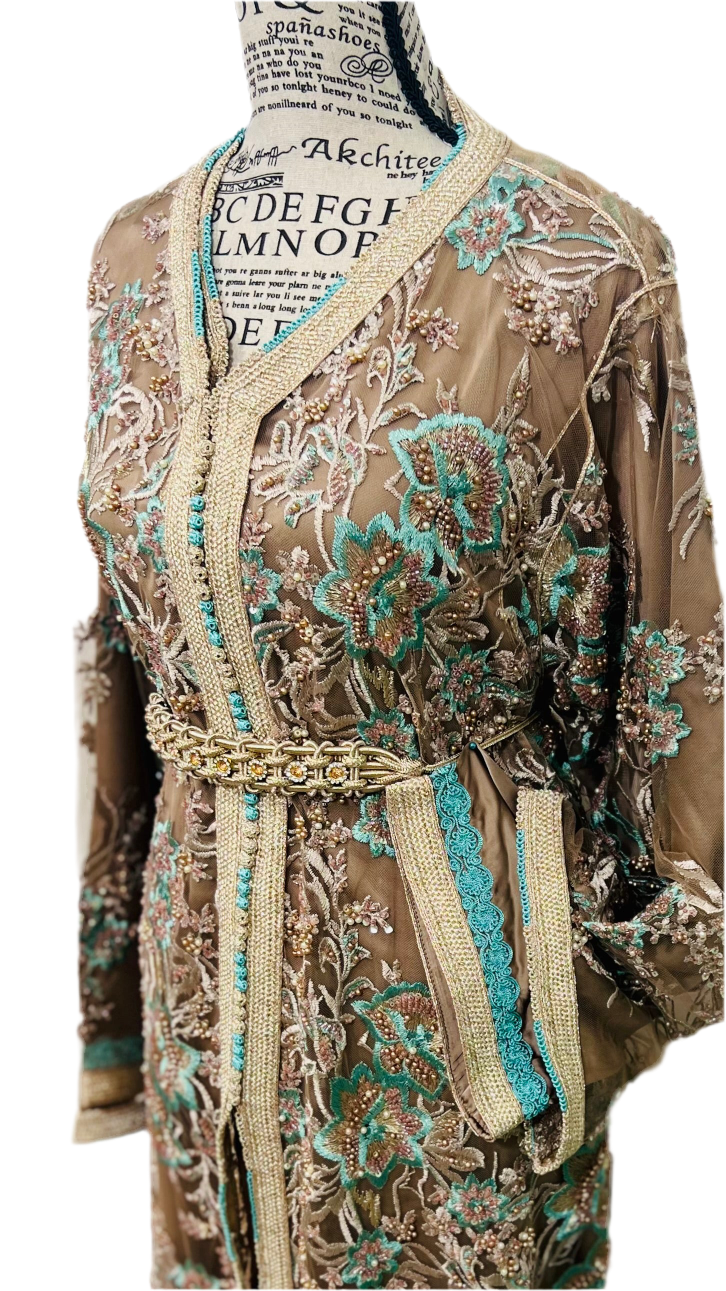Two Looks in One – Café Latté Blossom Caftan Set