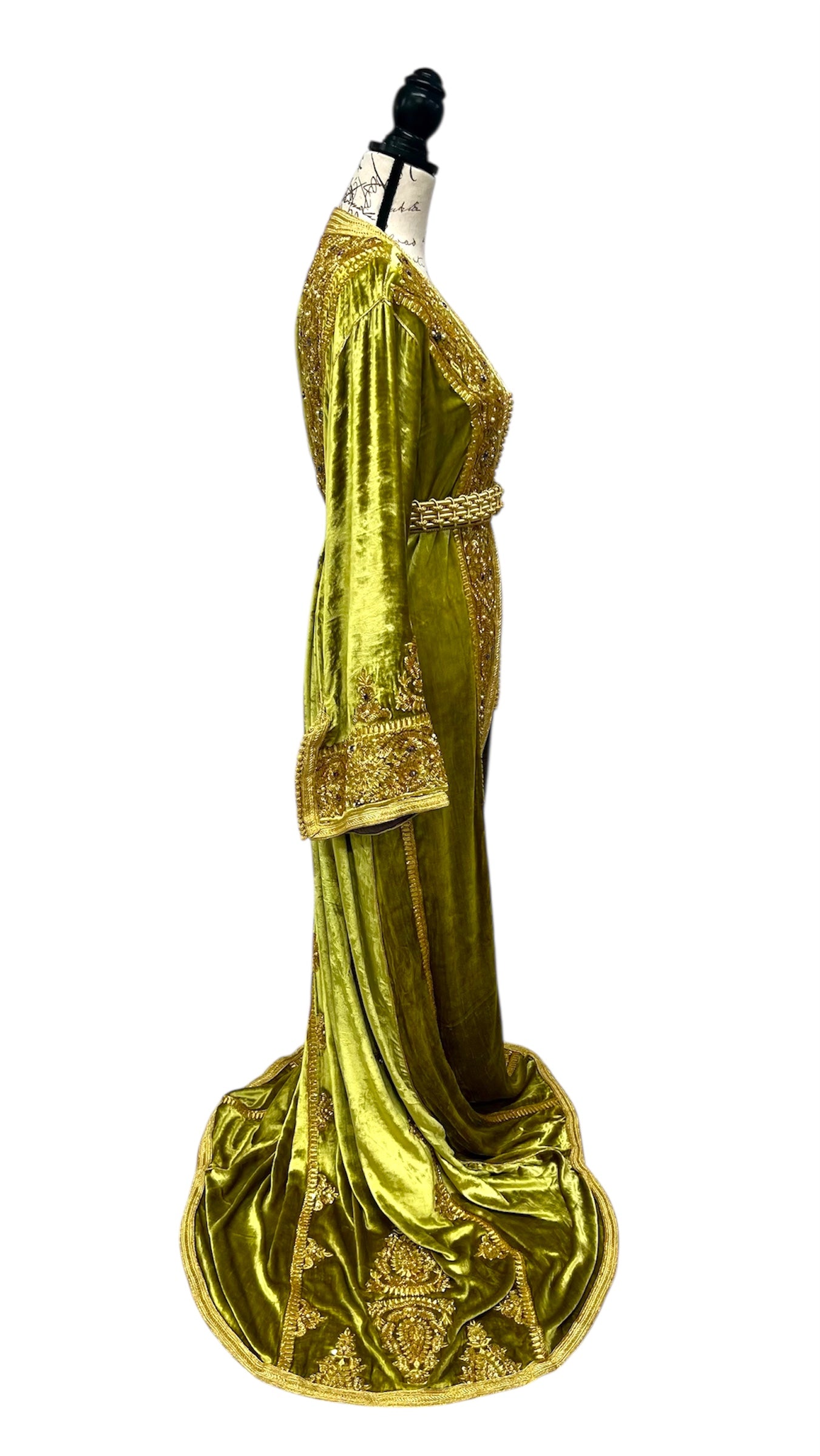 Lime Green Royal Bloom Bridal Caftan