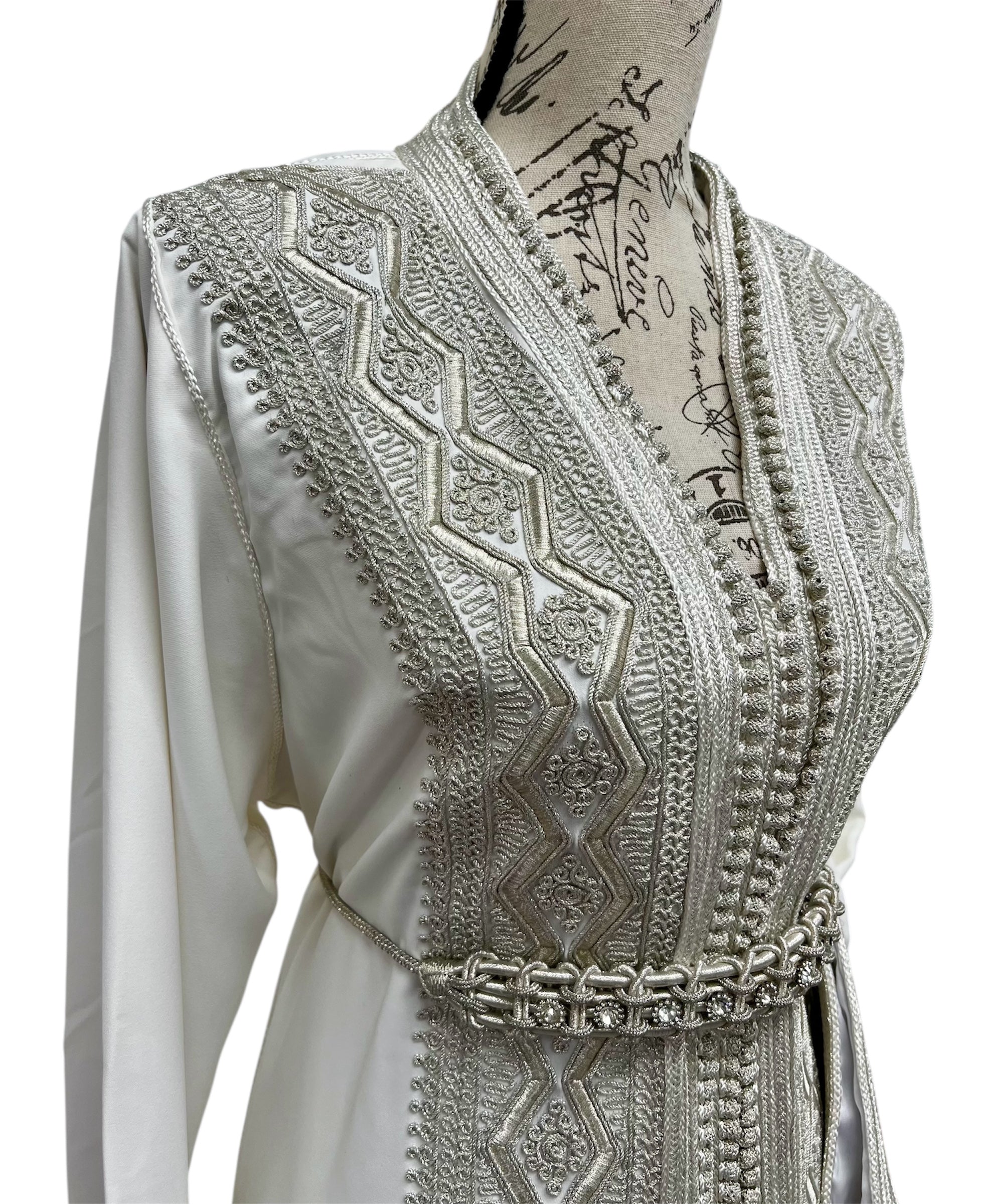 Silver Embroidered Bridal Caftan