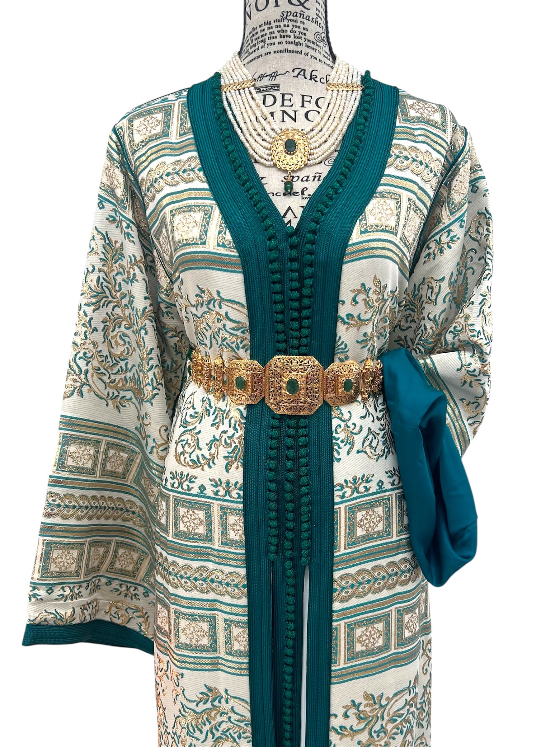 Satin-Lined Silk Brocade Caftan