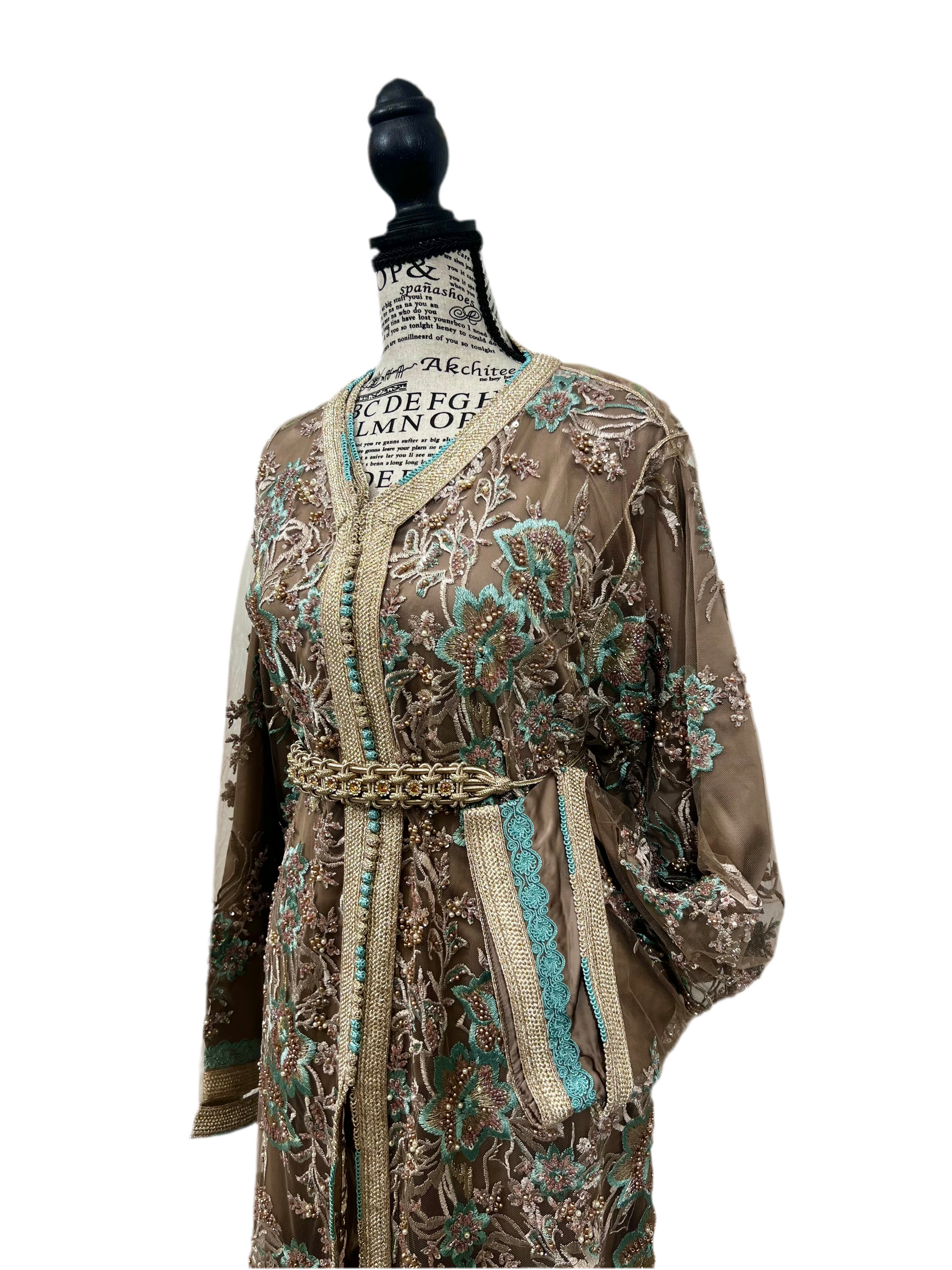 Two Looks in One – Café Latté Blossom Caftan Set