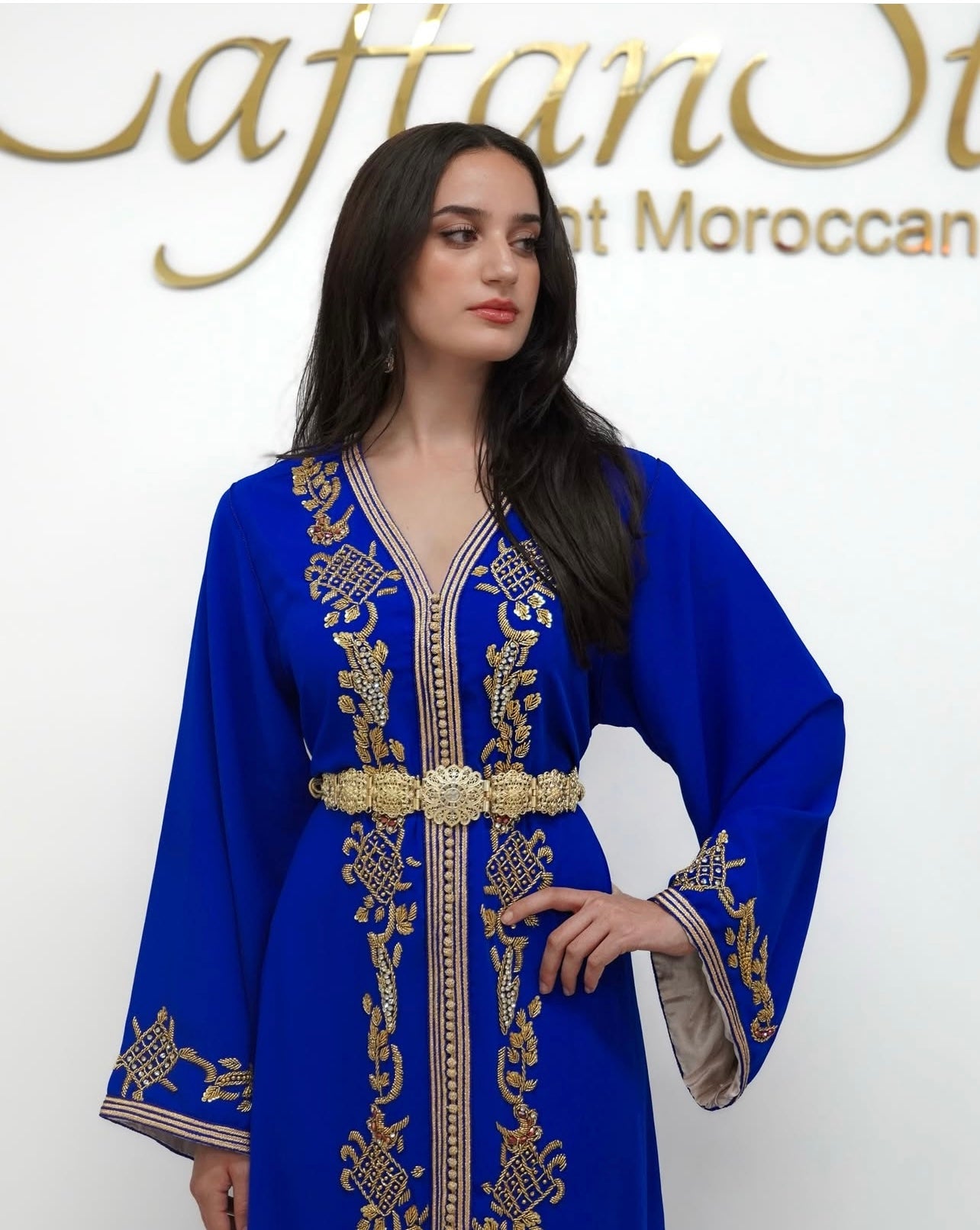 Royal Blue Caftan - Handcrafted for Special Occasions