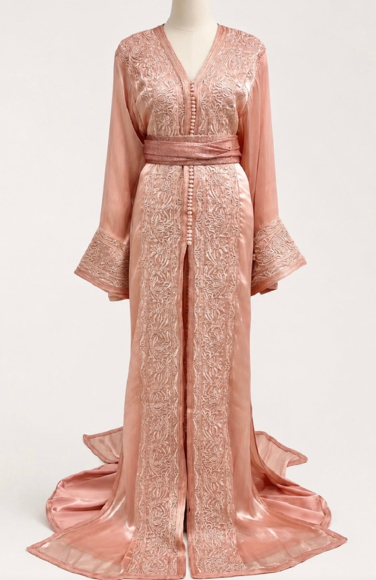 Zweiteilige Takchita aus Organza in Rosé