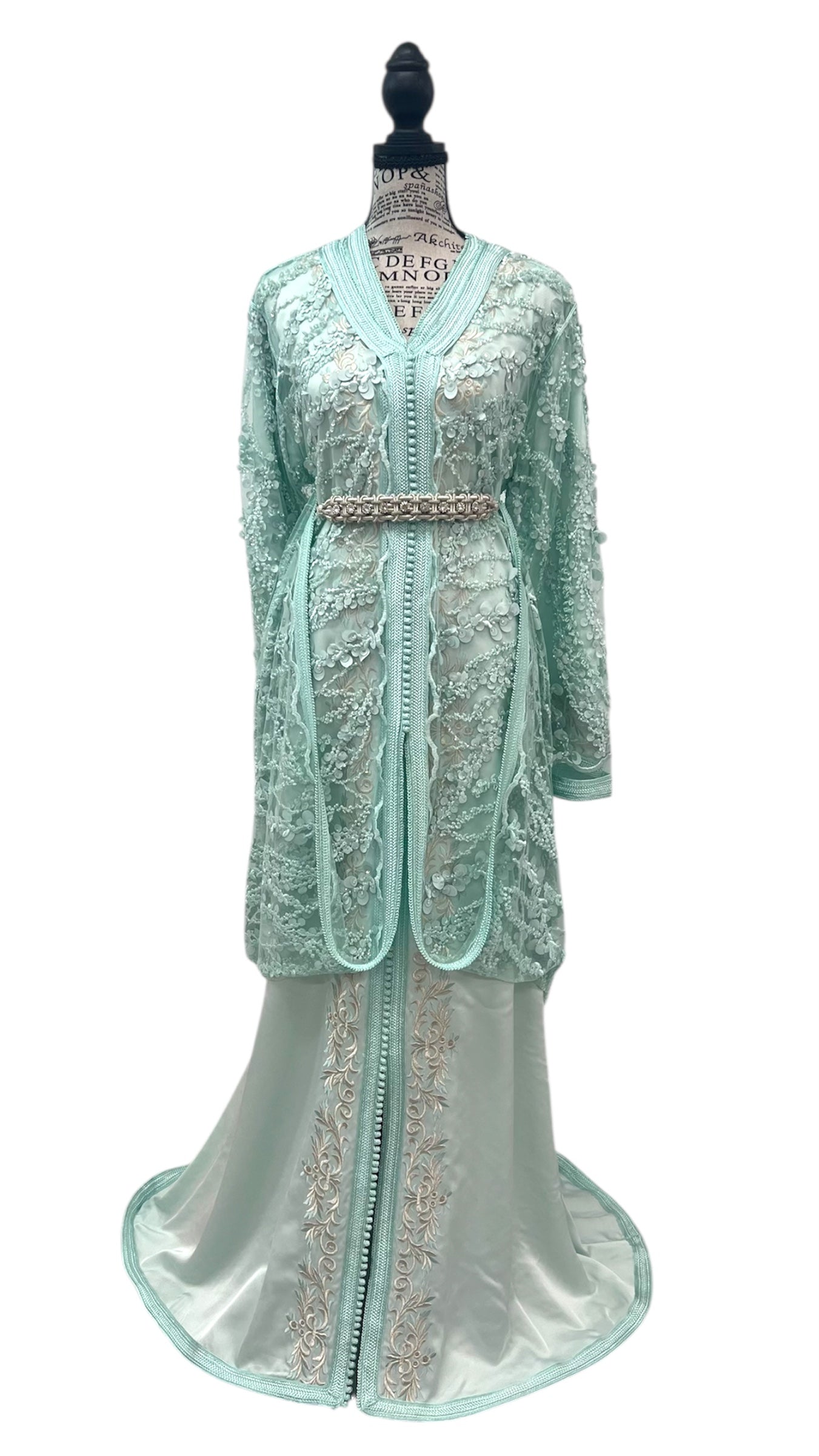 Mint Elegance – Handmade 2-Piece Tulle & Silk Drape