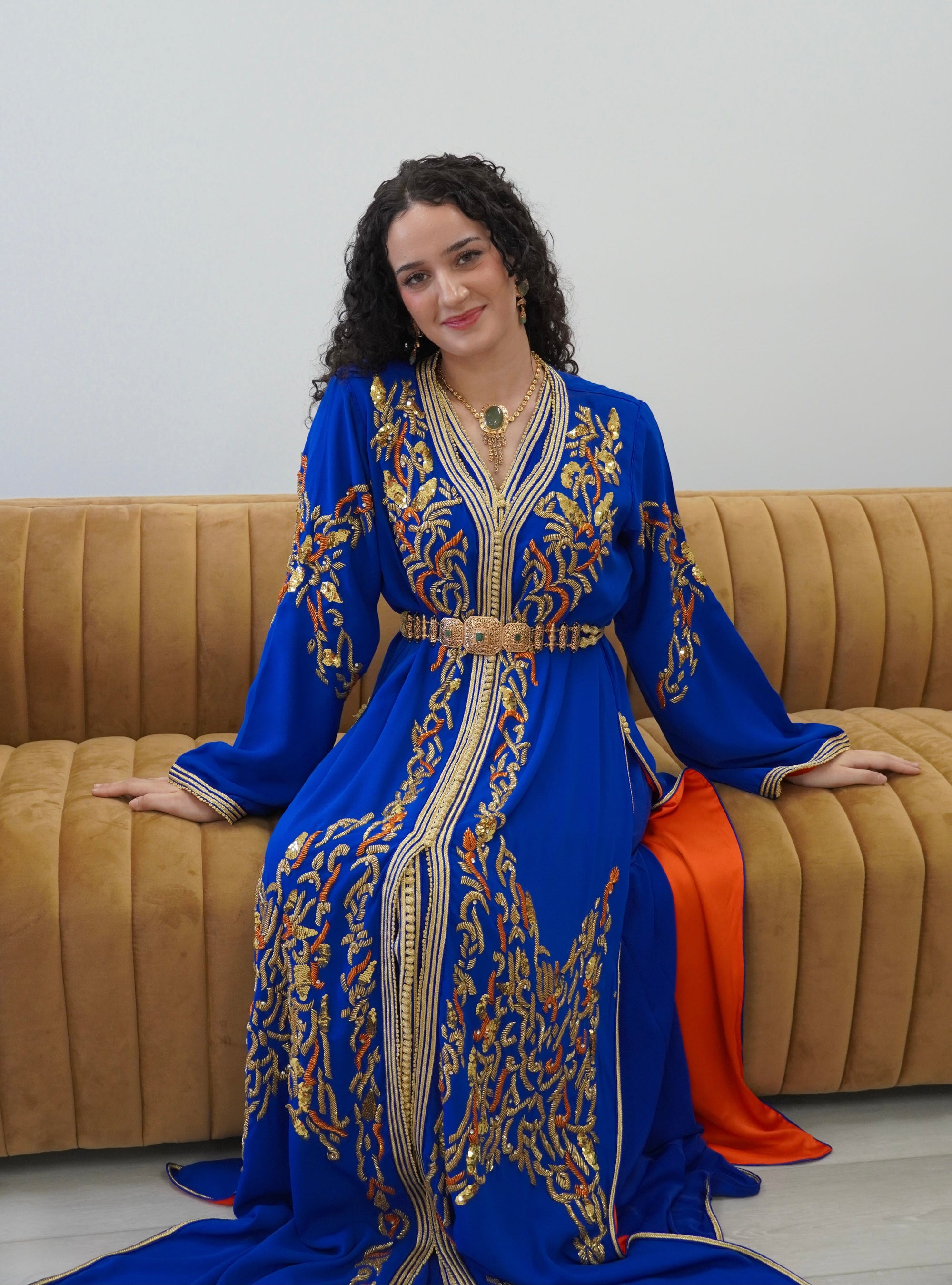 Royal Blue Beaded Caftan