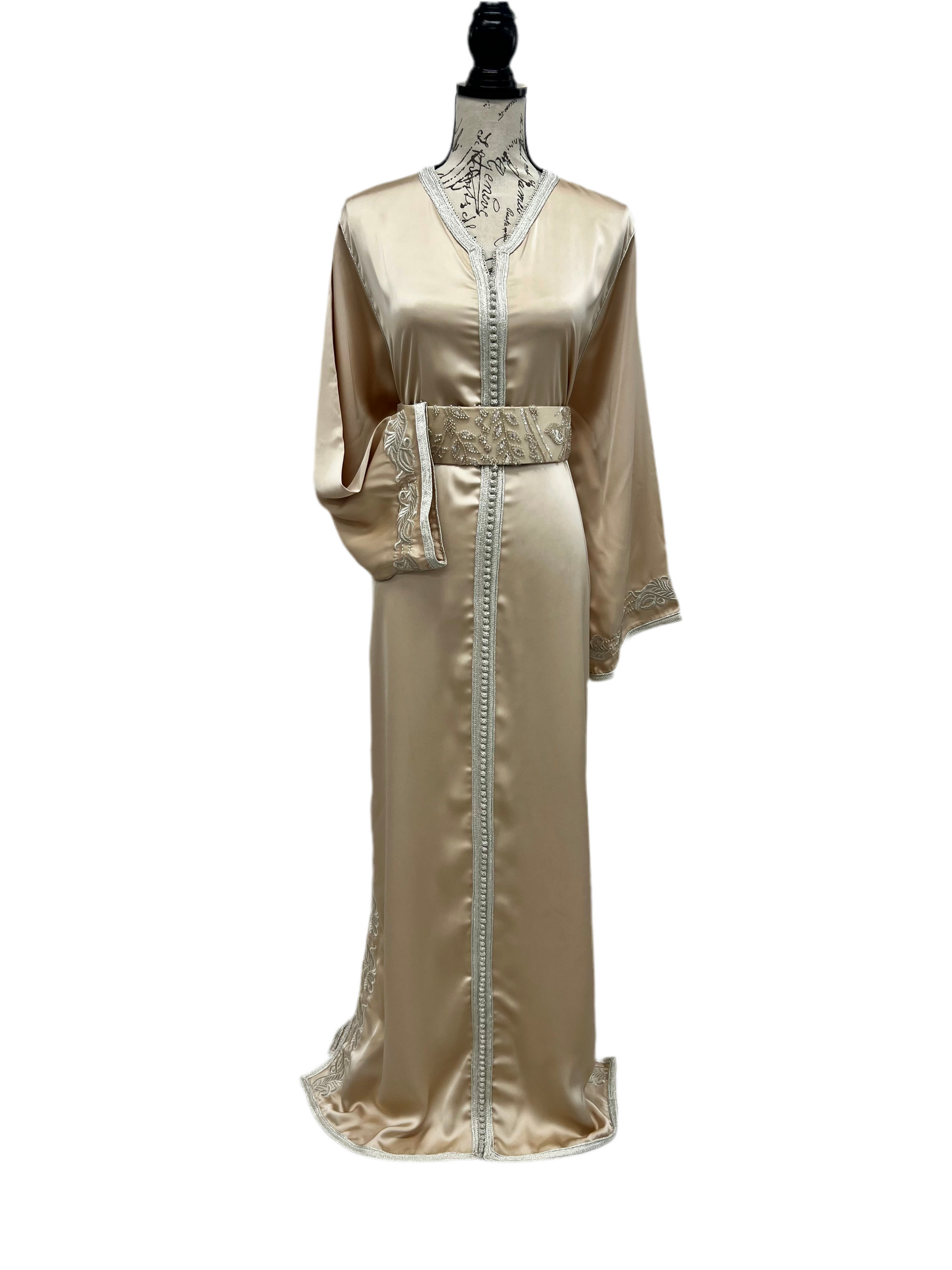 Two Looks in One- Silver & Cream Tulle Caftan