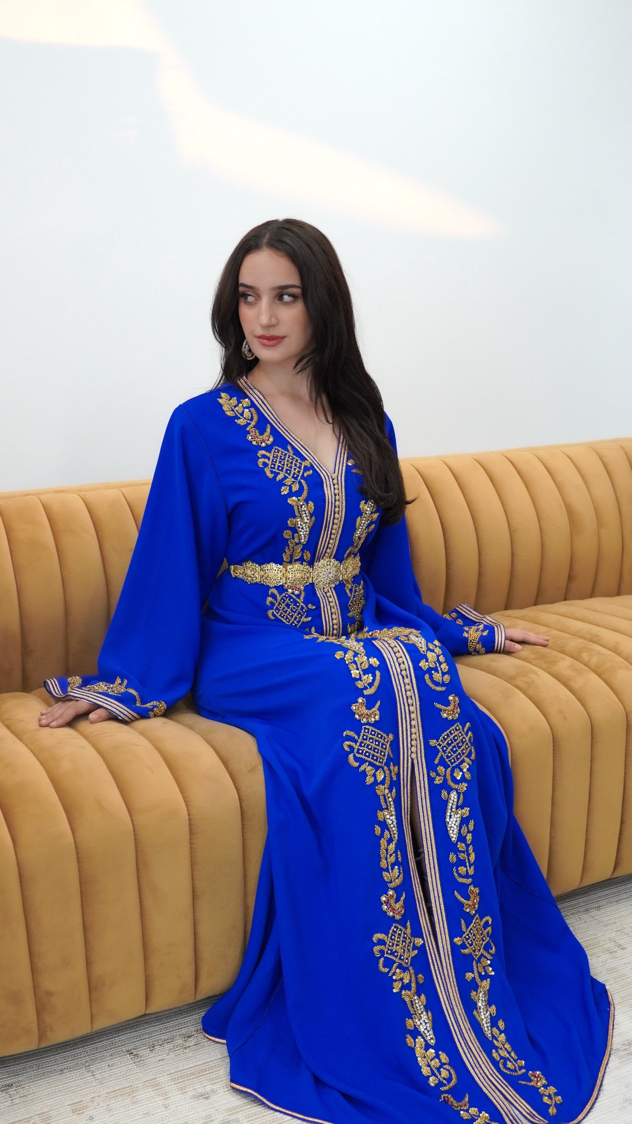 Royal Blue Caftan - Handcrafted for Special Occasions