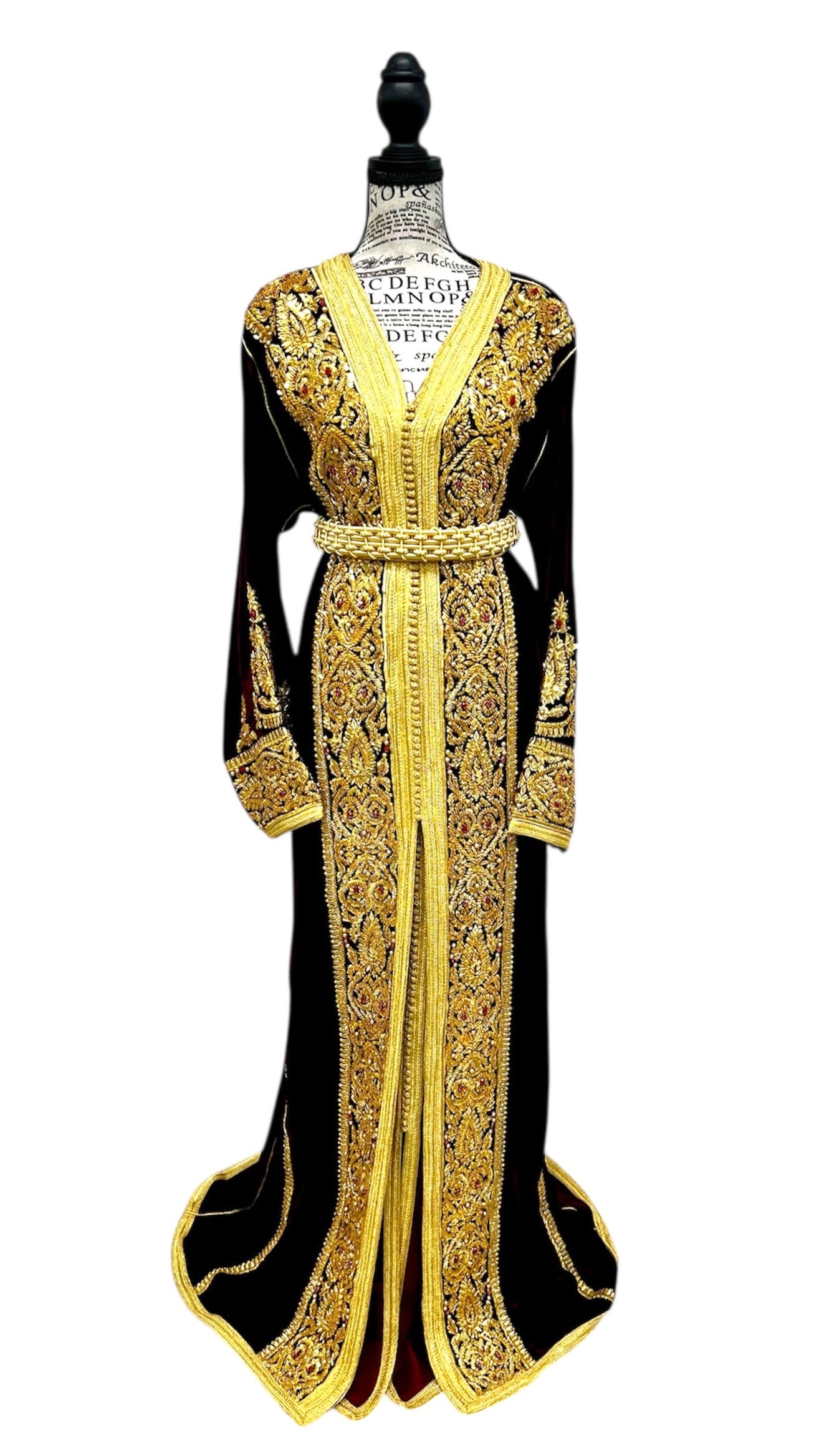 Burgundy Silk Velvet Caftan