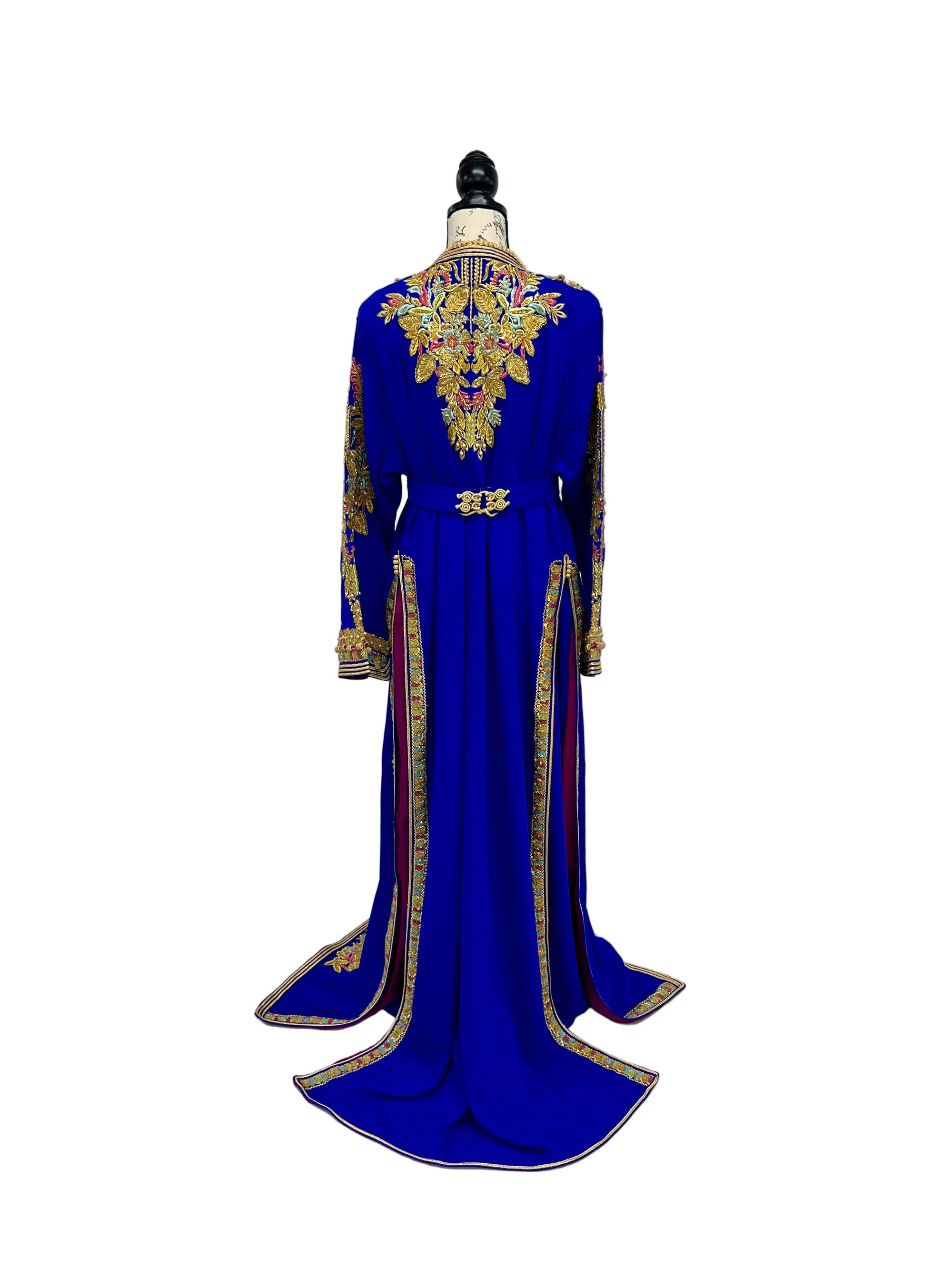 Royal Blue Regal Hand Beaded Caftan