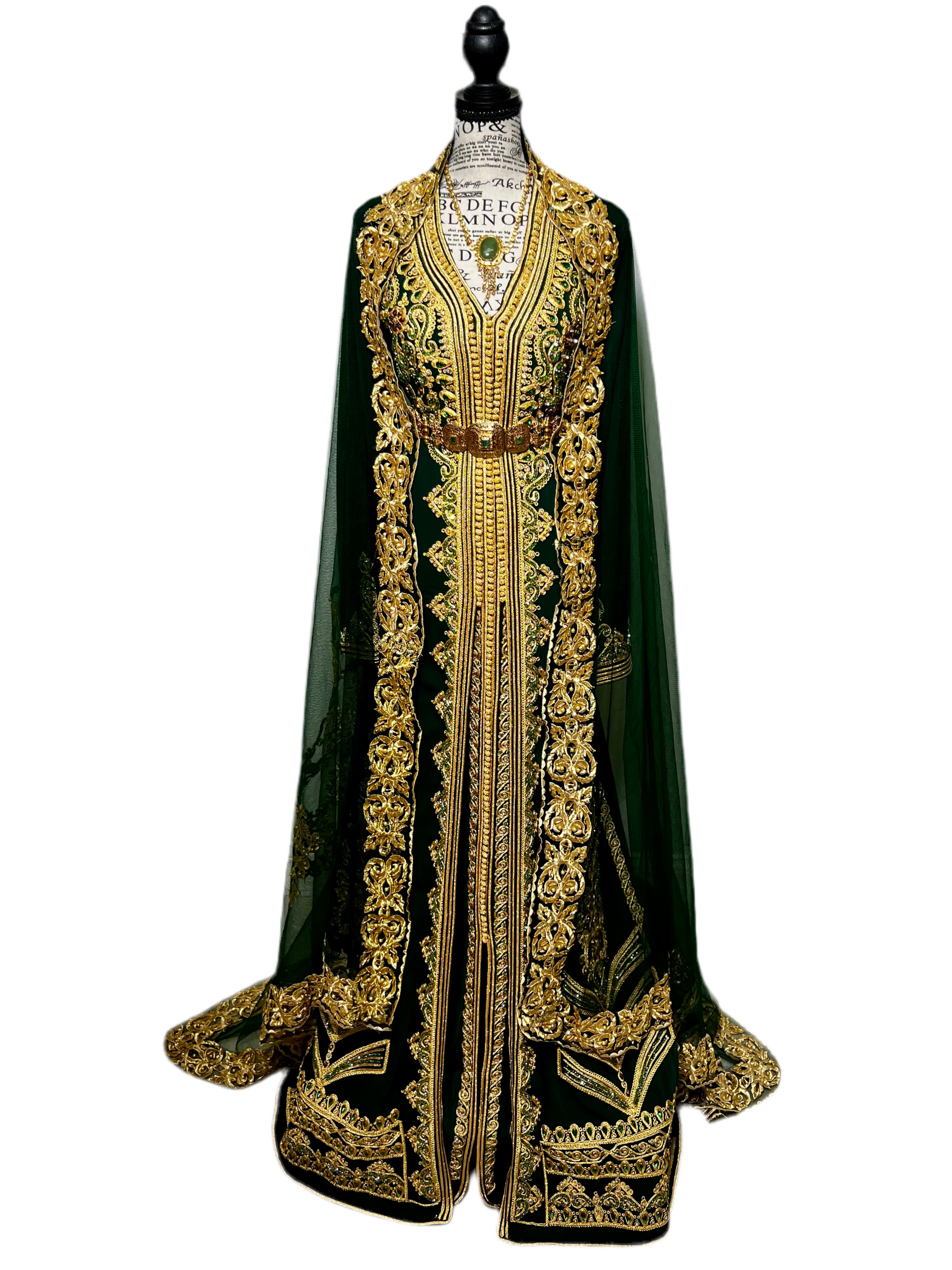 Royal Emerald Green Bridal Caftan for Weddings & Special Occasions