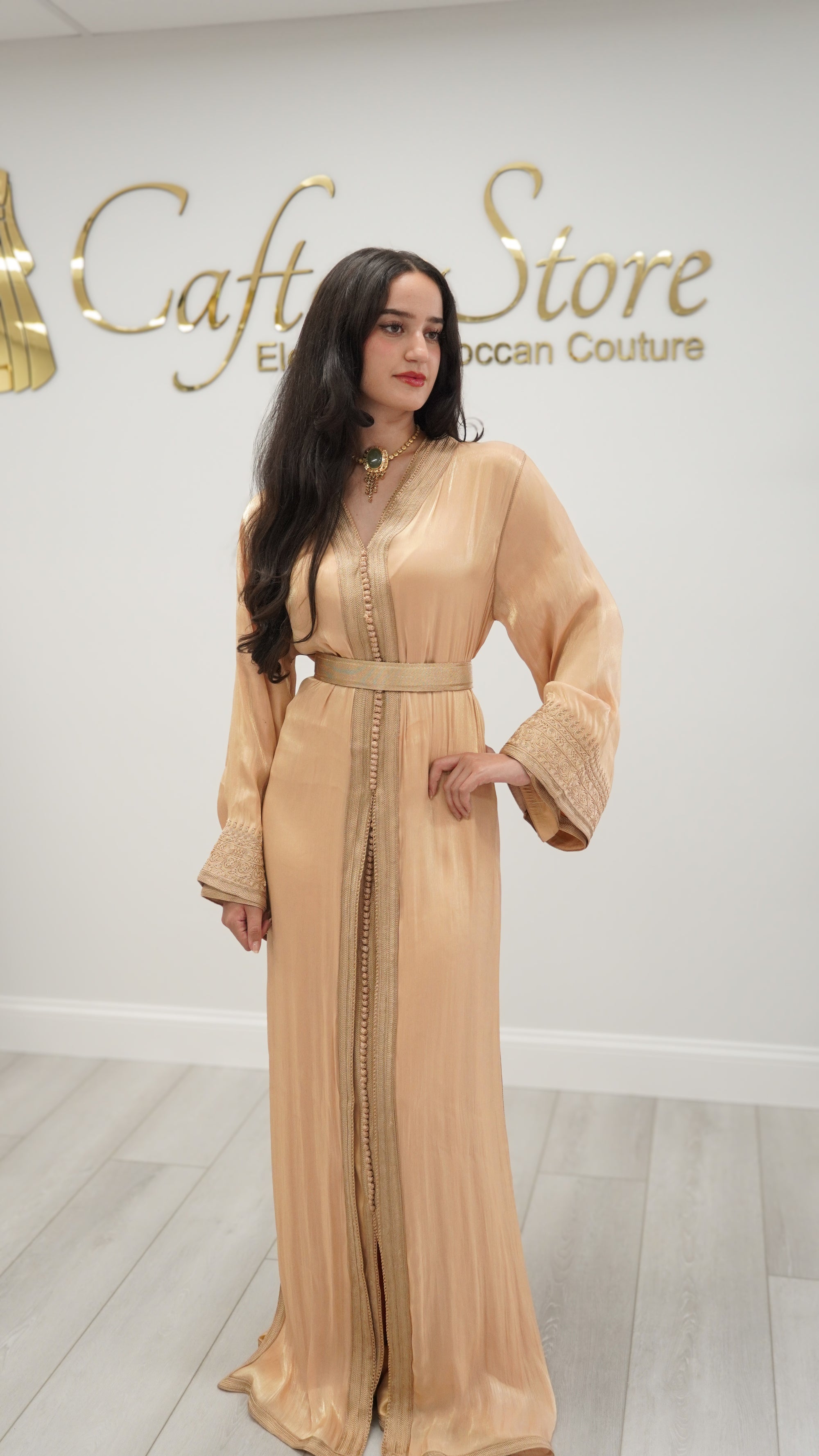 Gold Two-Piece Takchita in Organza
