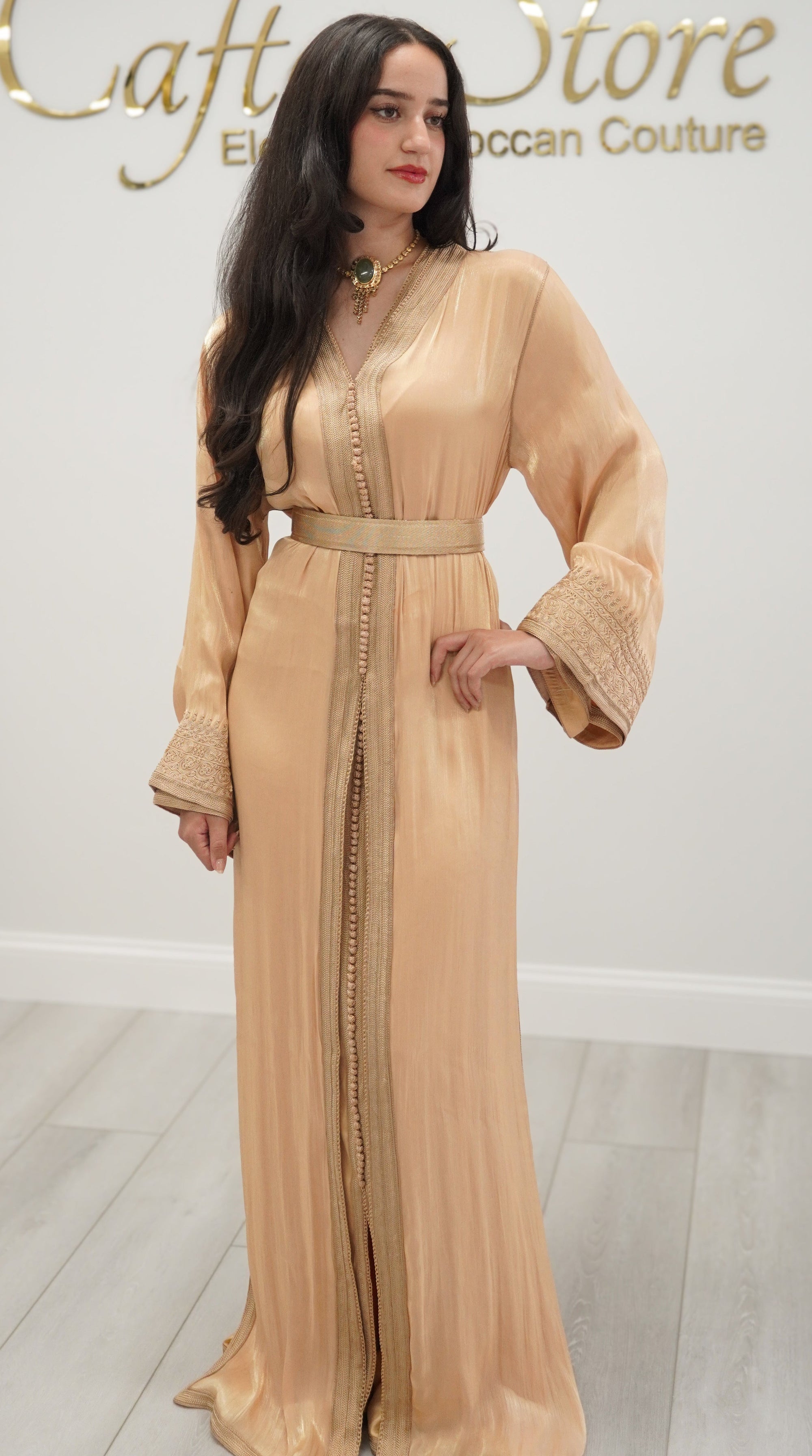 Gold Two-Piece Takchita in Organza