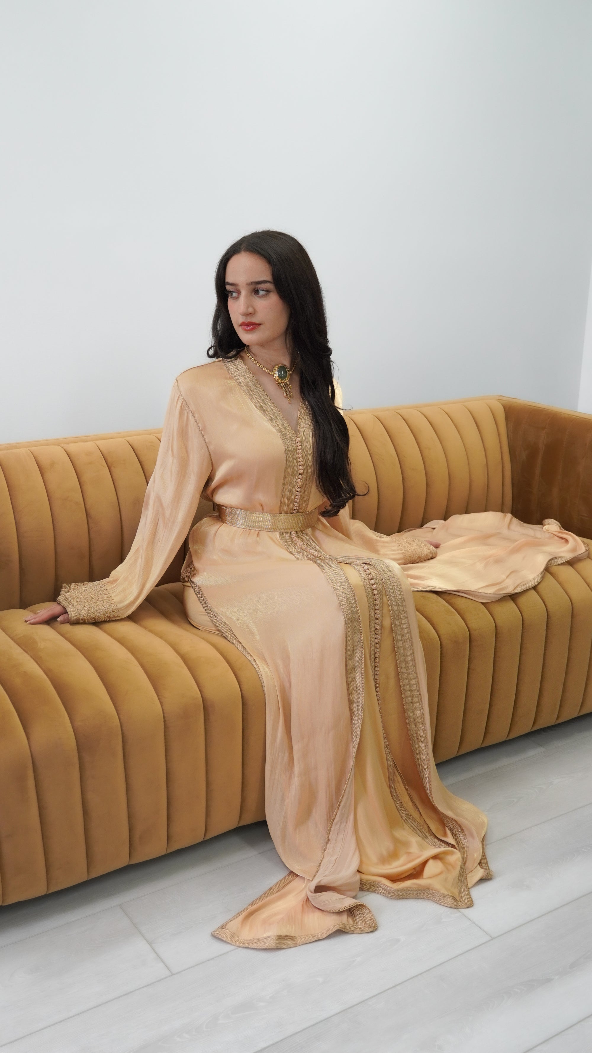 Gold Two-Piece Takchita in Organza