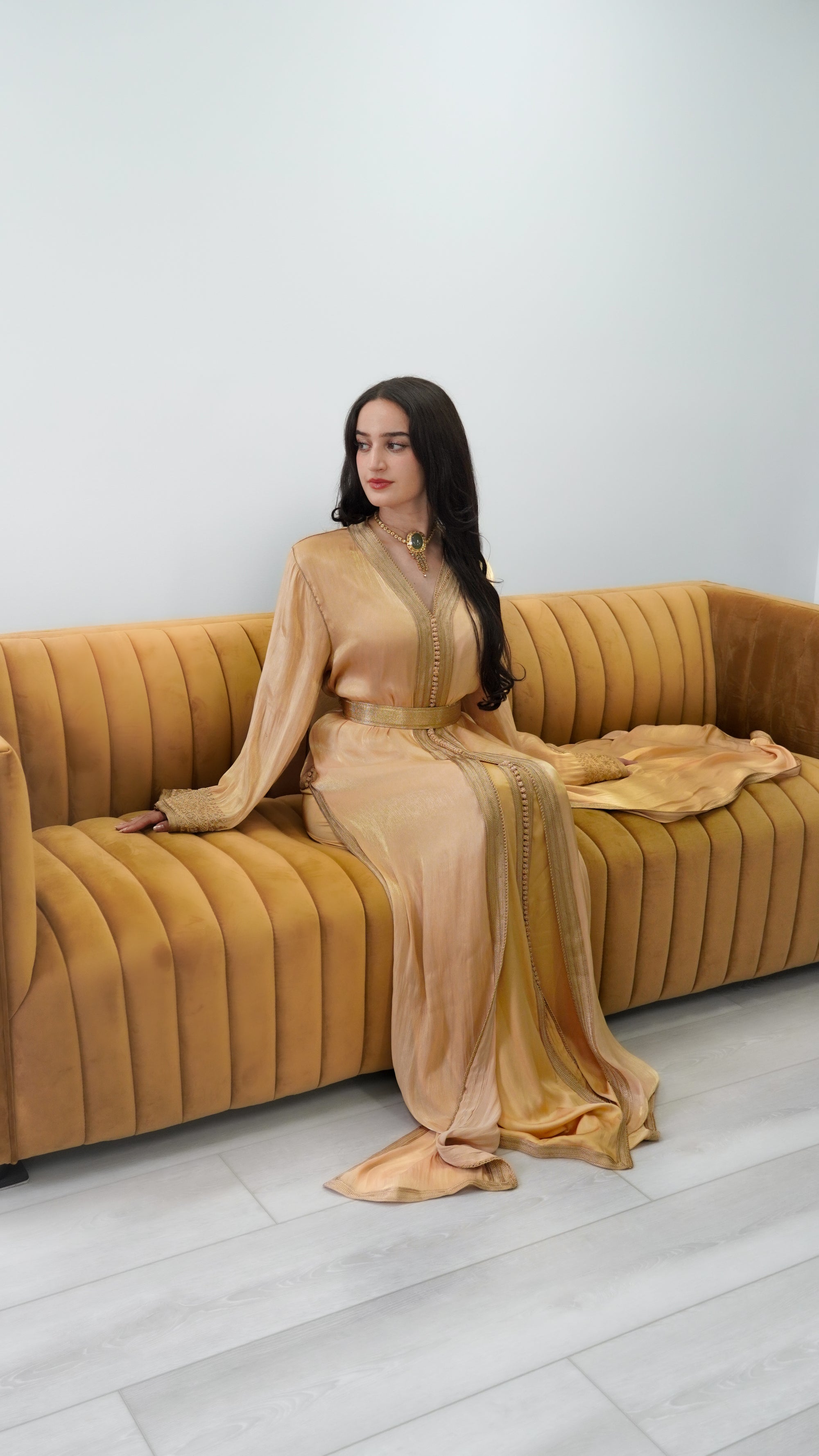 Gold Two-Piece Takchita in Organza