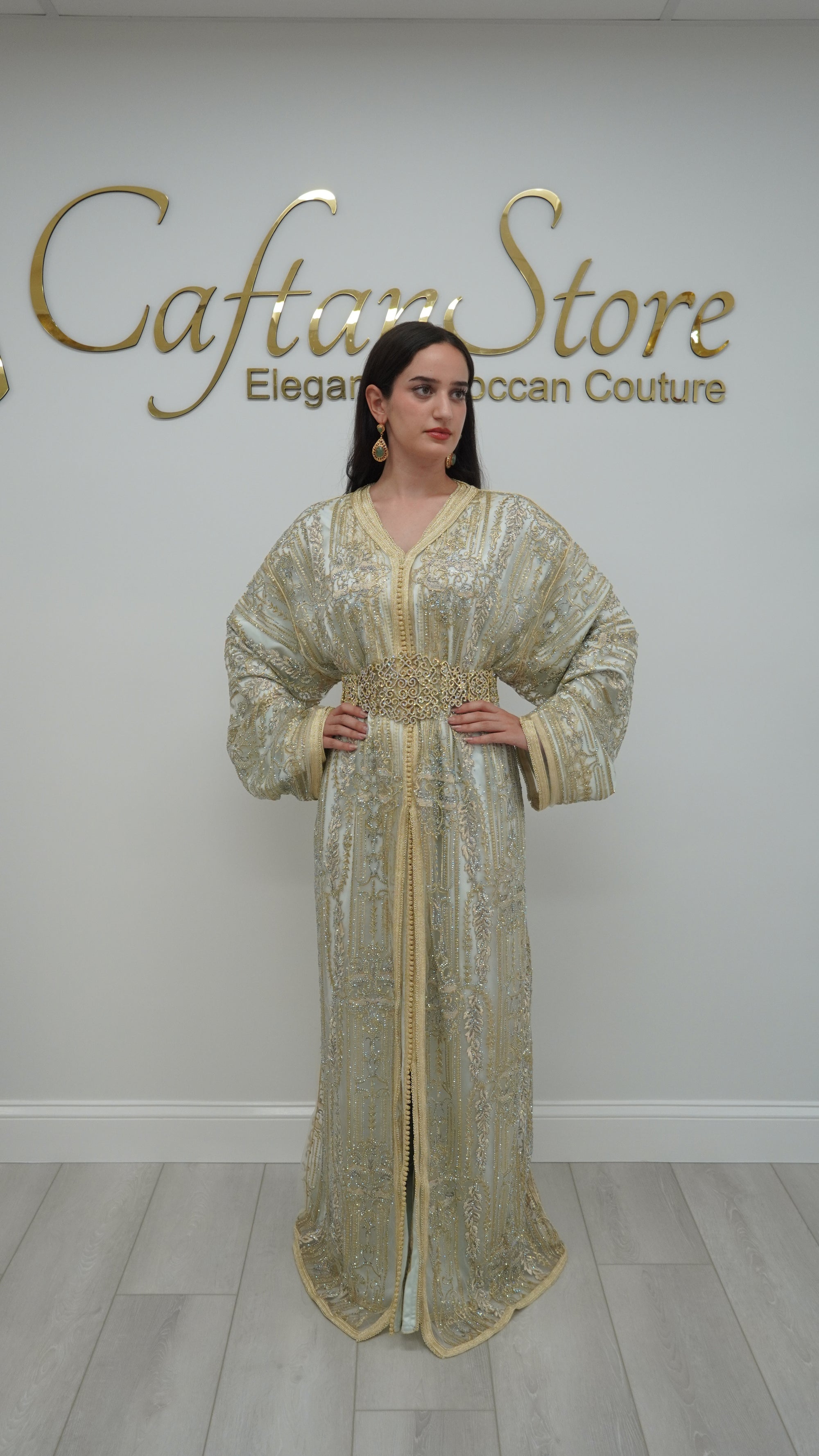 Majestic Mint Tulle Caftan