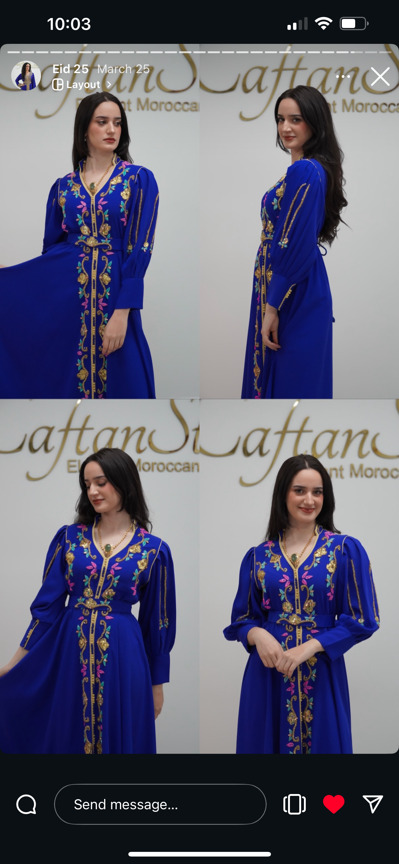 Royal Blue Beaded Caftan