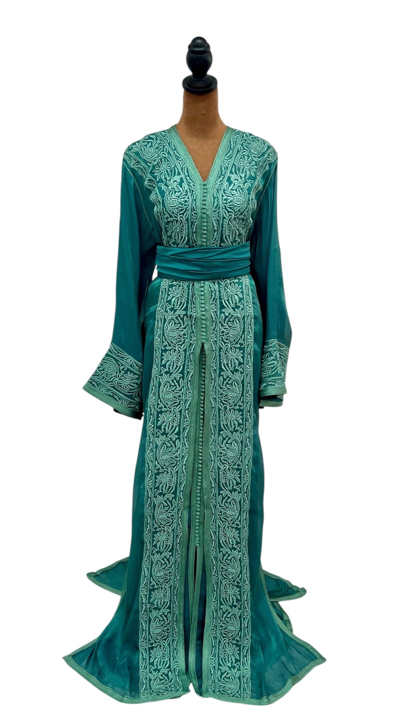 Sage Green Takchita in Organza