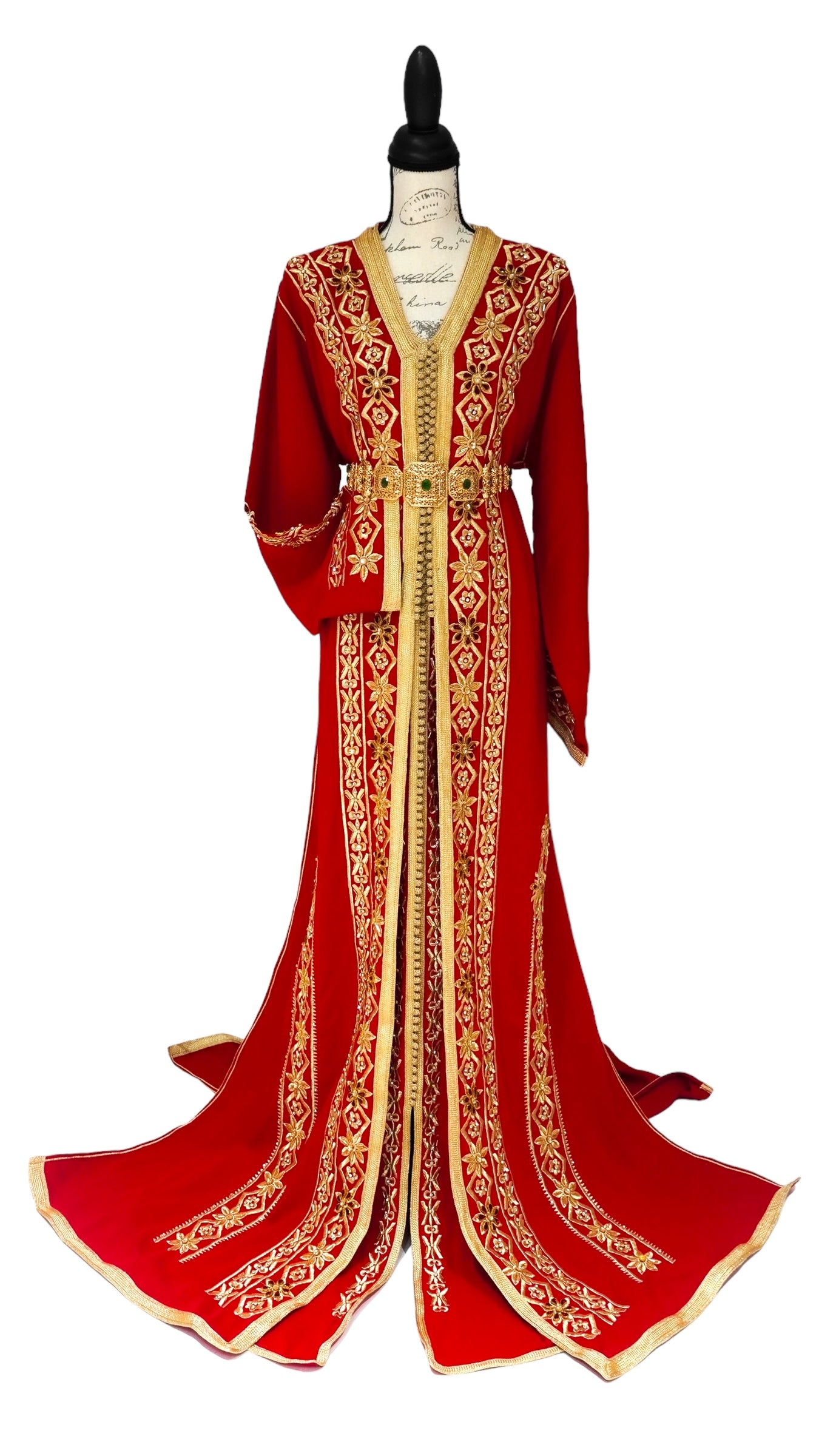 red and gold dress plus size SHEIN Belle Plus Size Luxury Gold Flower Sequin Patchwork Red High-Low Fish Tail Dress, Sexy Evening Formal Dress Elegant Prom Wedding Guest Gown, For Graduation, Dinner