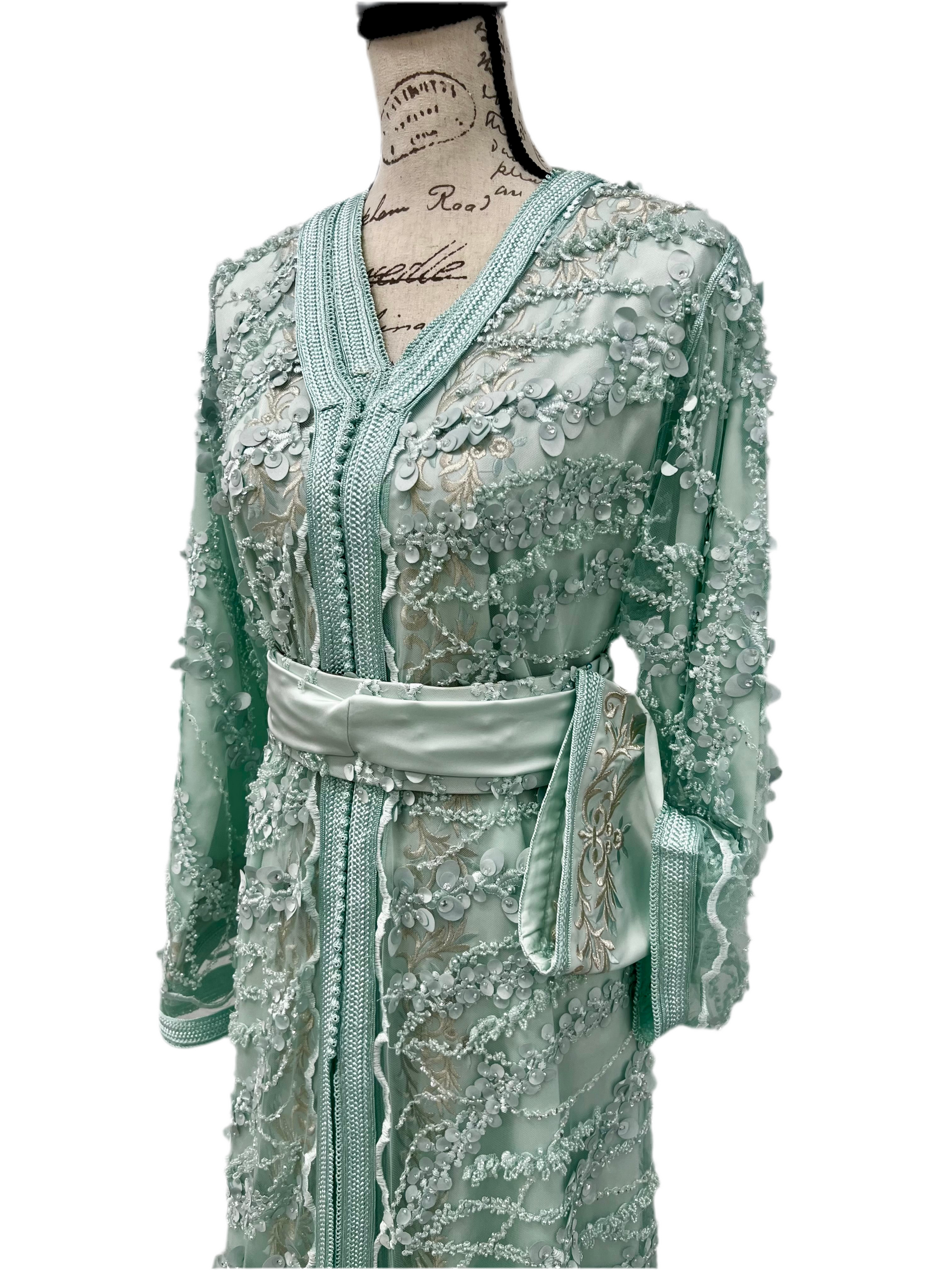 Mint Elegance – Handmade 2-Piece Tulle & Silk Drape