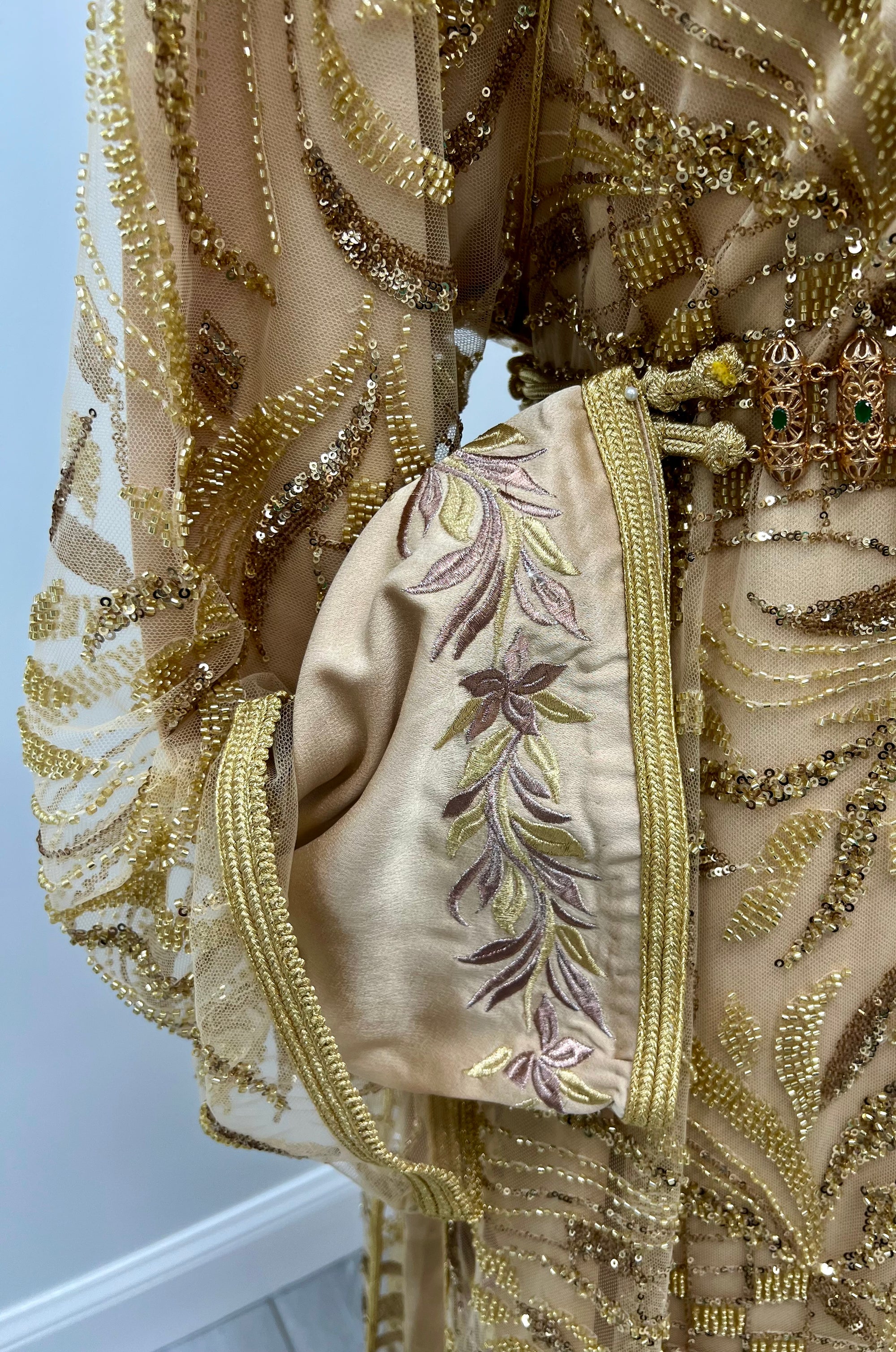 Golden Radiance Caftan Petite-Friendly 2-Piece Set