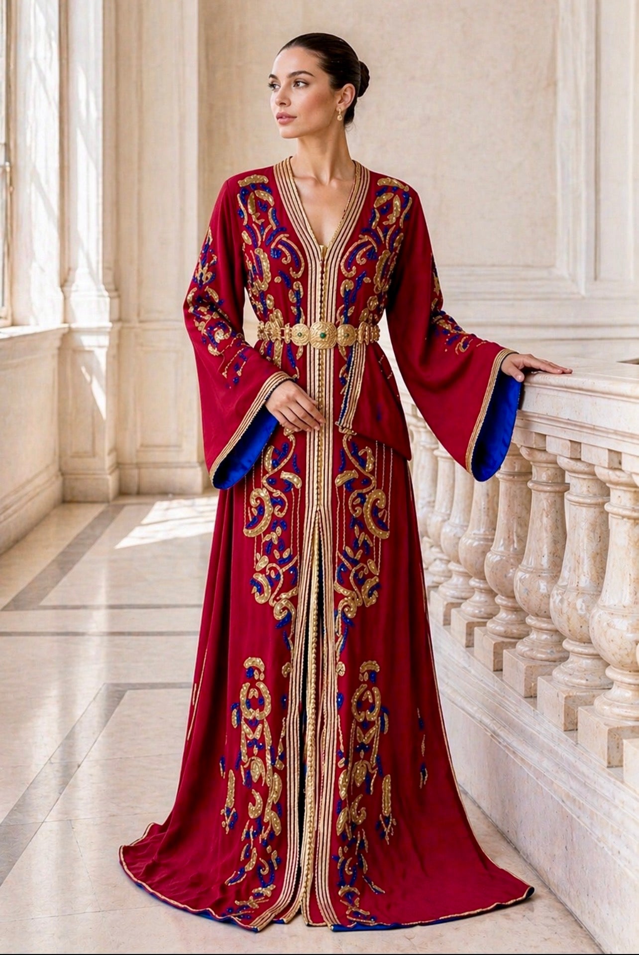 red caftan dress Red Kaftan Gown Label DC