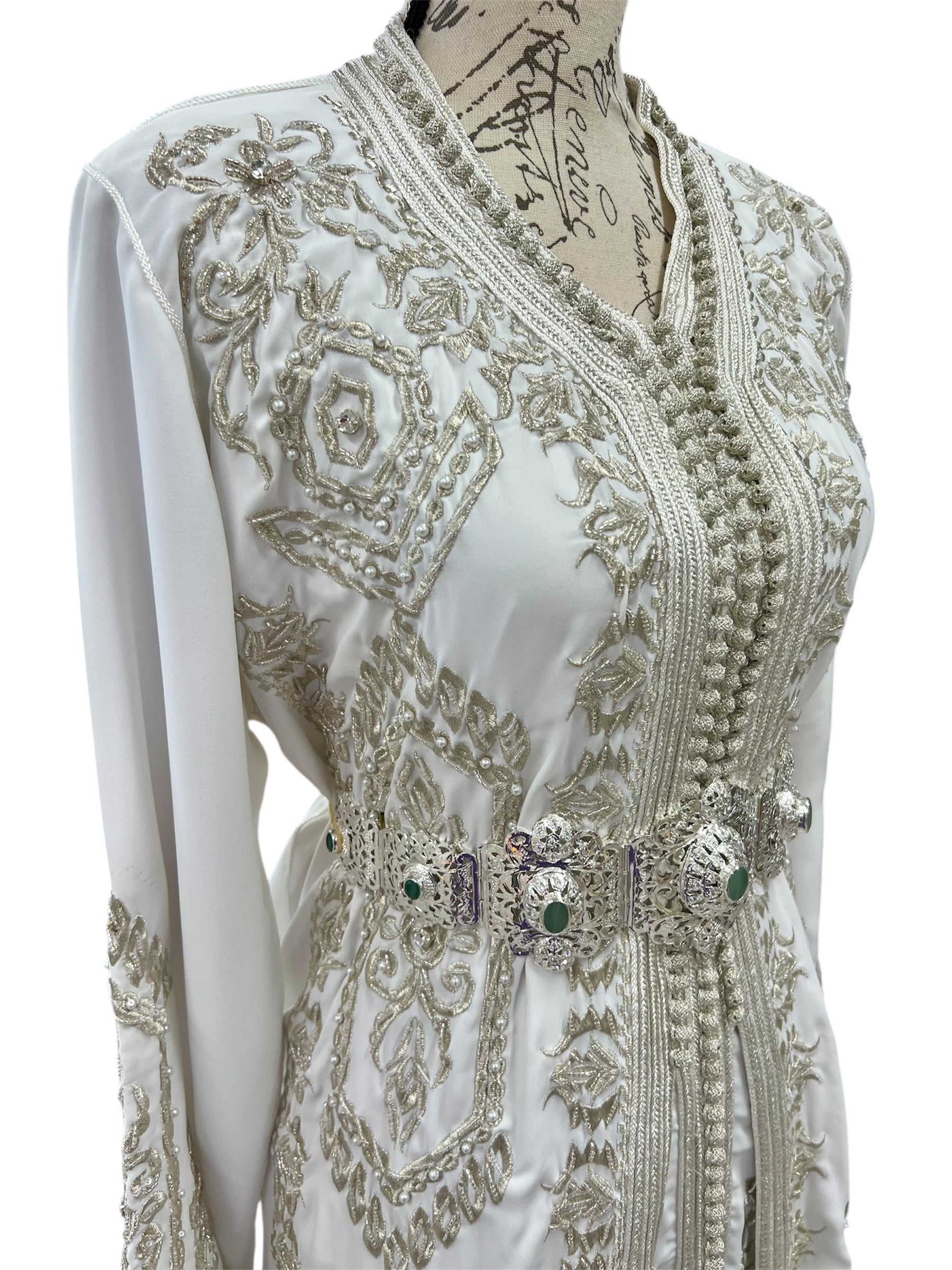 Dazzling Silver Bridal Caftan