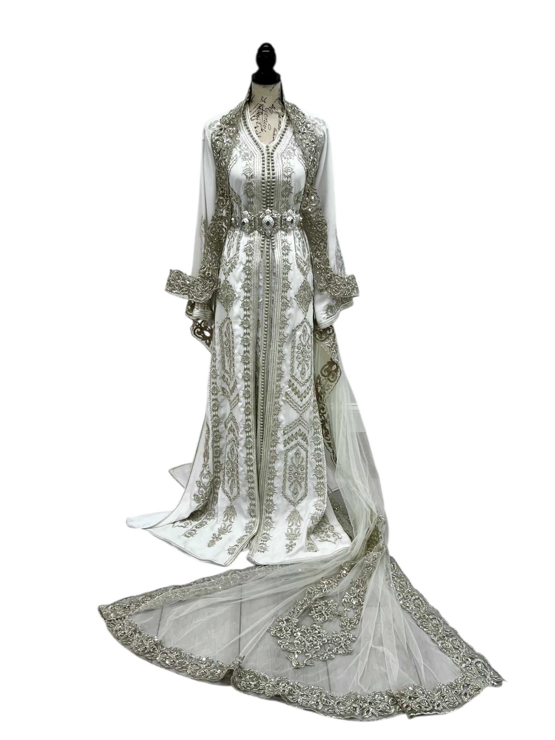 Dazzling Silver Bridal Caftan