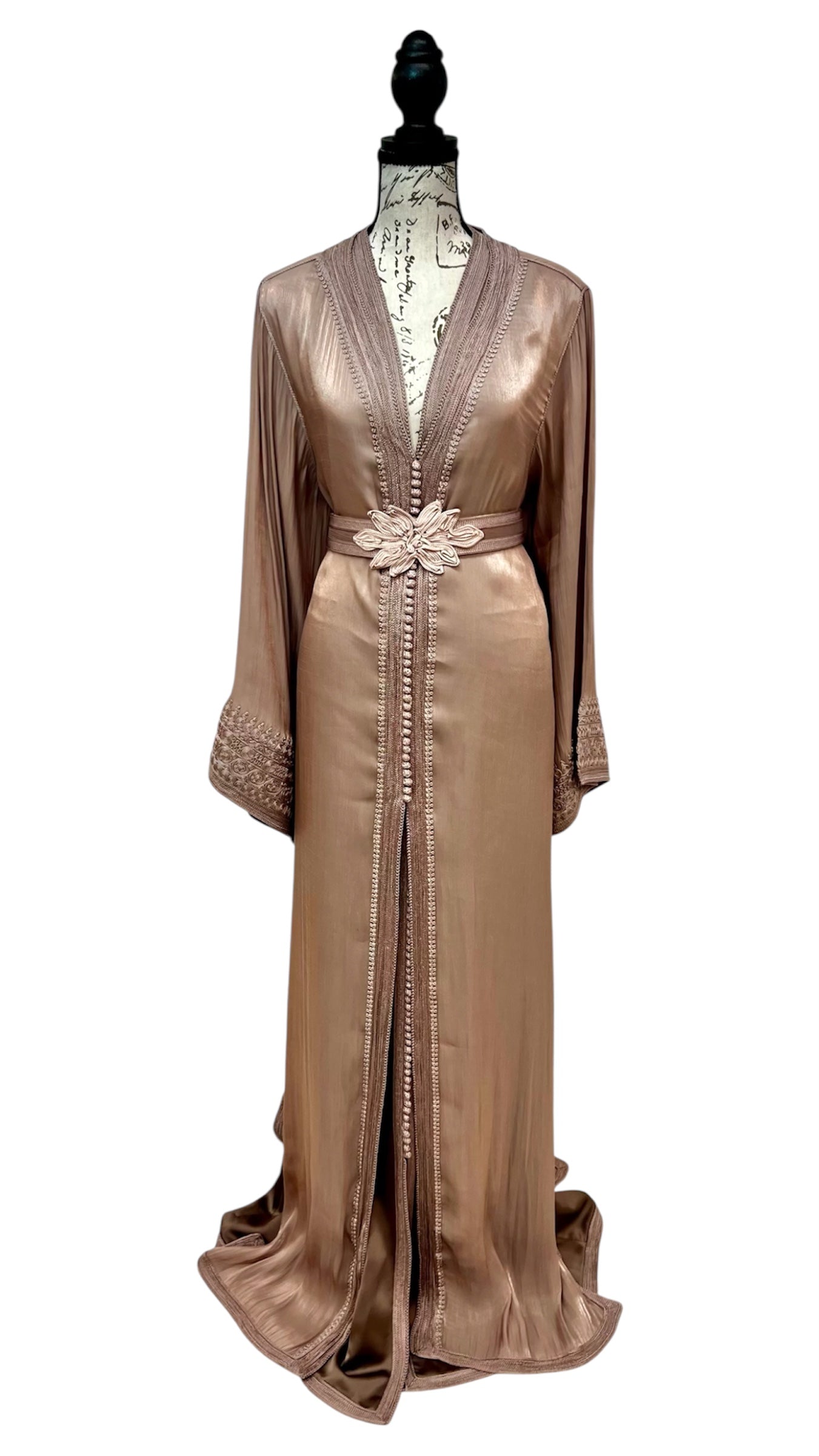 Rose Gold Taupe Two-Piece Takchita in Organza