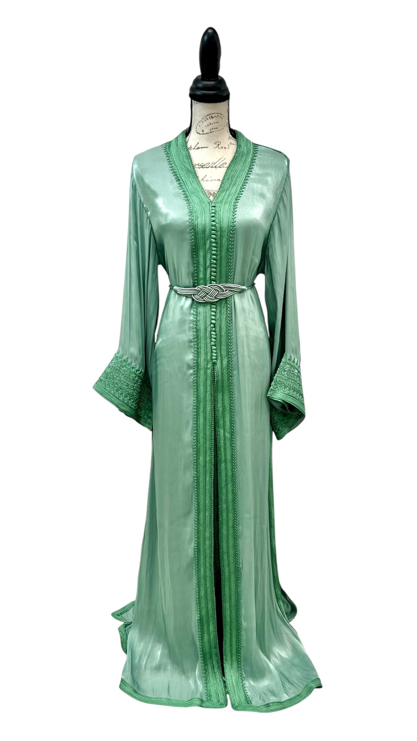 Sage Green Takchita in Organza