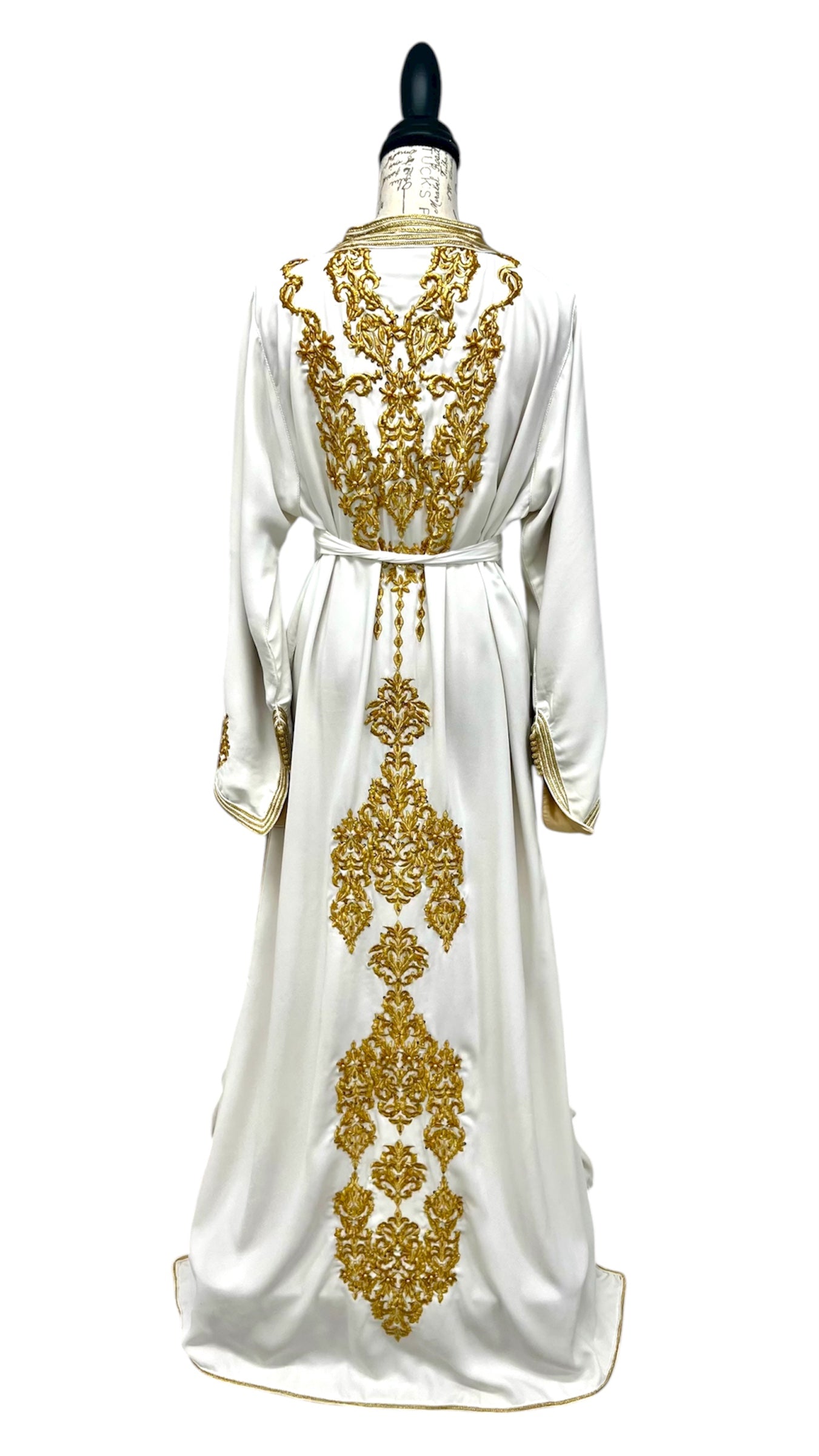Bridal Caftan Set in White and Gold