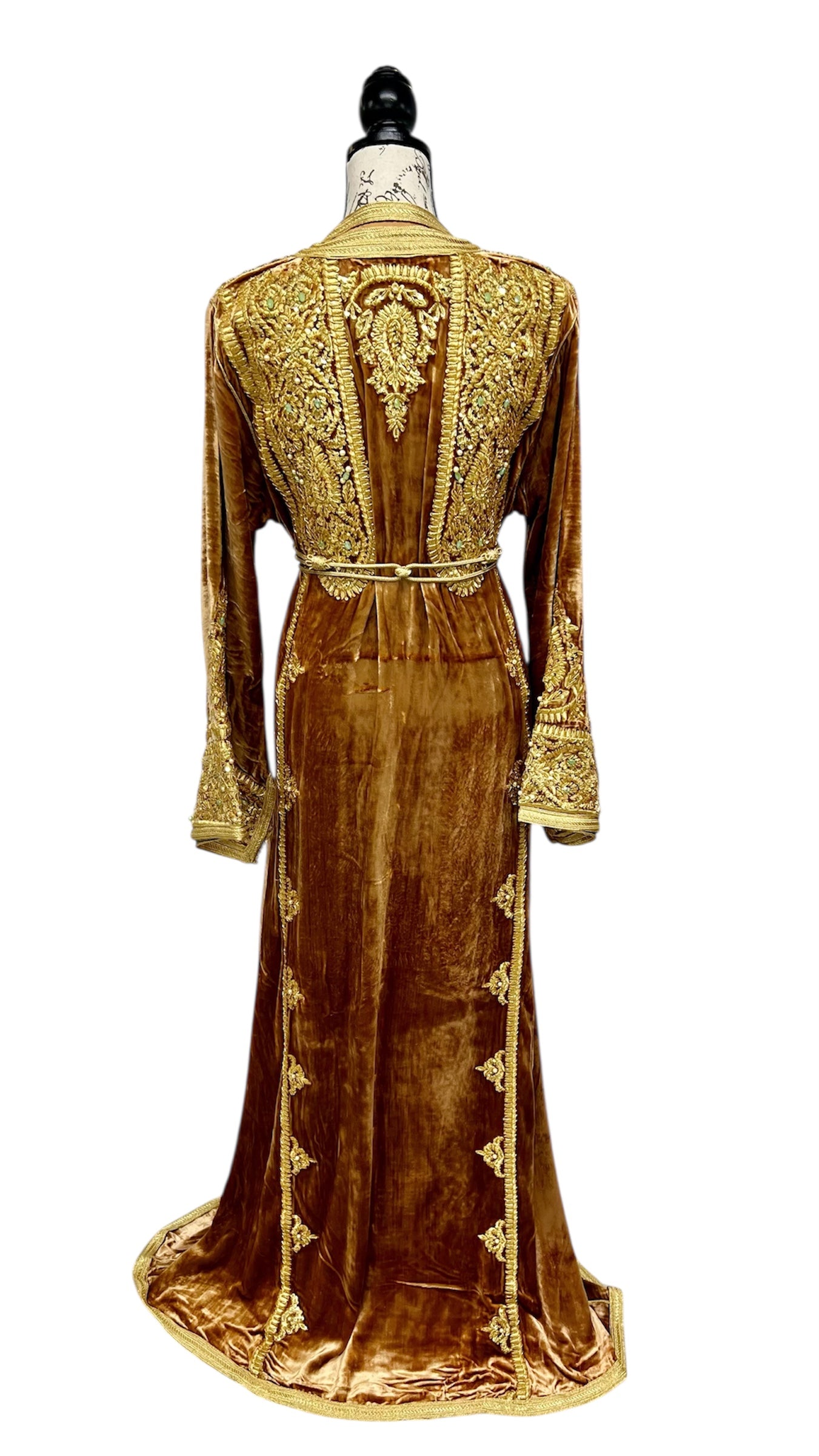 Champagne Gold Silk Velvet Caftan