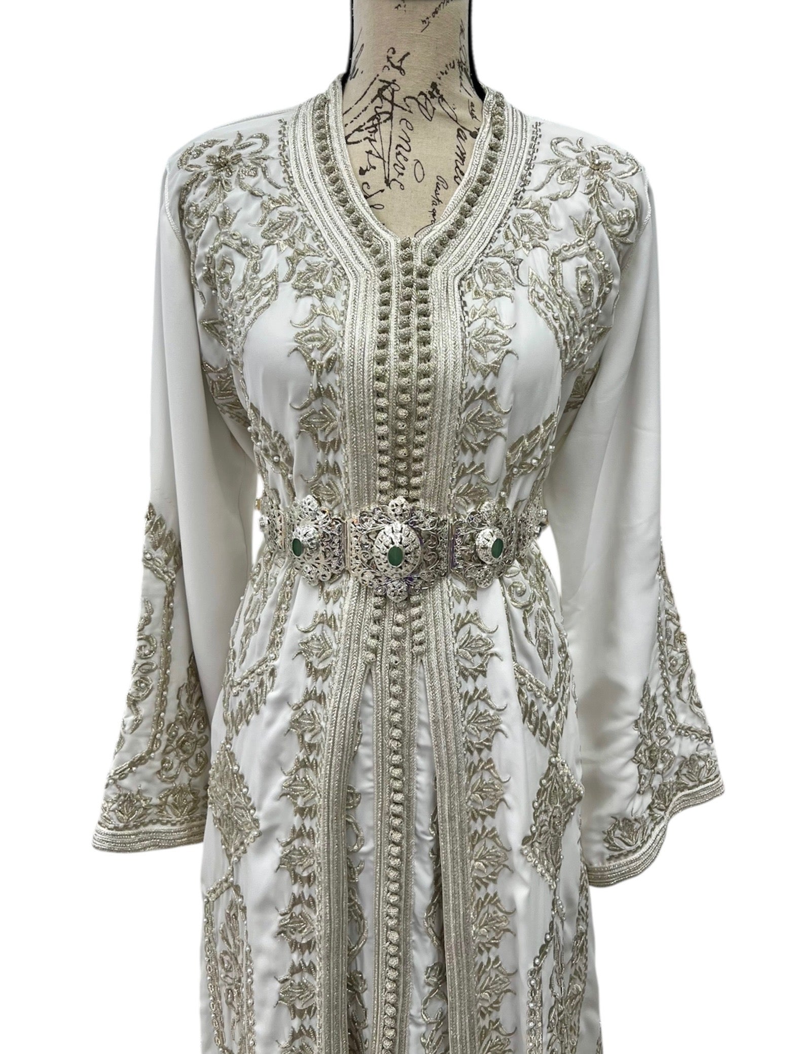 Dazzling Silver Bridal Caftan