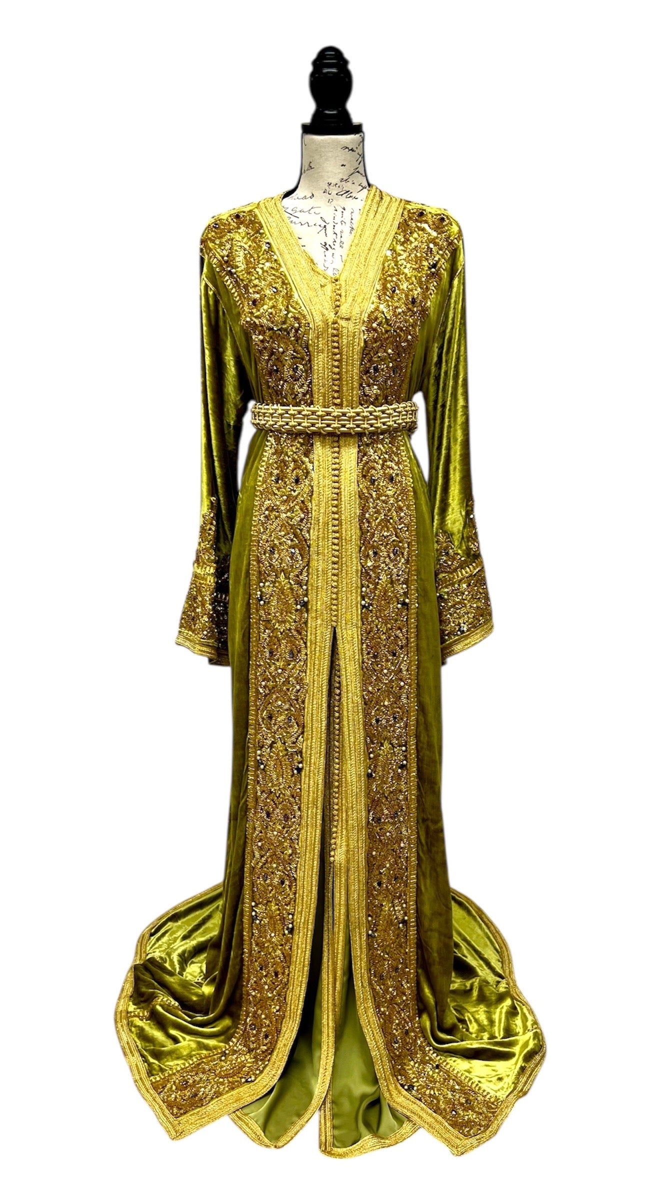 Lime Green Royal Bloom Bridal Caftan